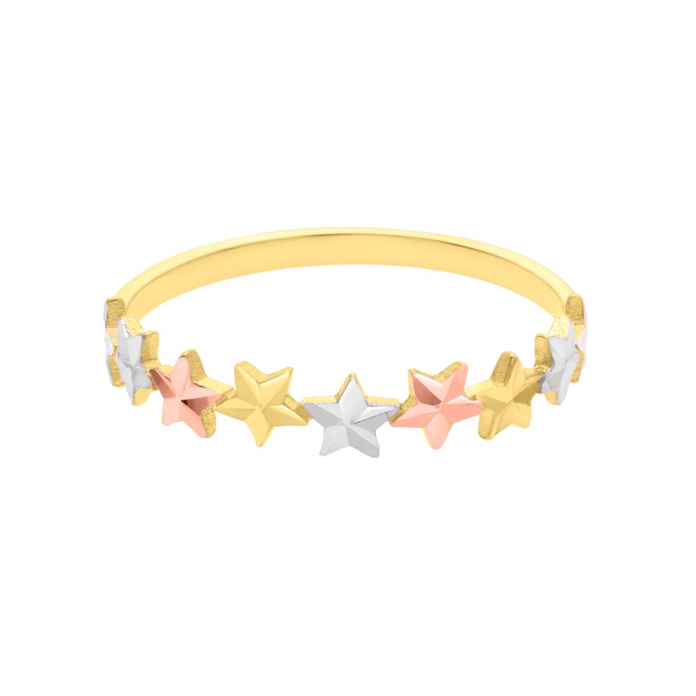 10K Gold Star Ring for Women - Dainty Minimalist Stackable Band - Perfect for Everyday Wear, Anniversary & Gift Giving