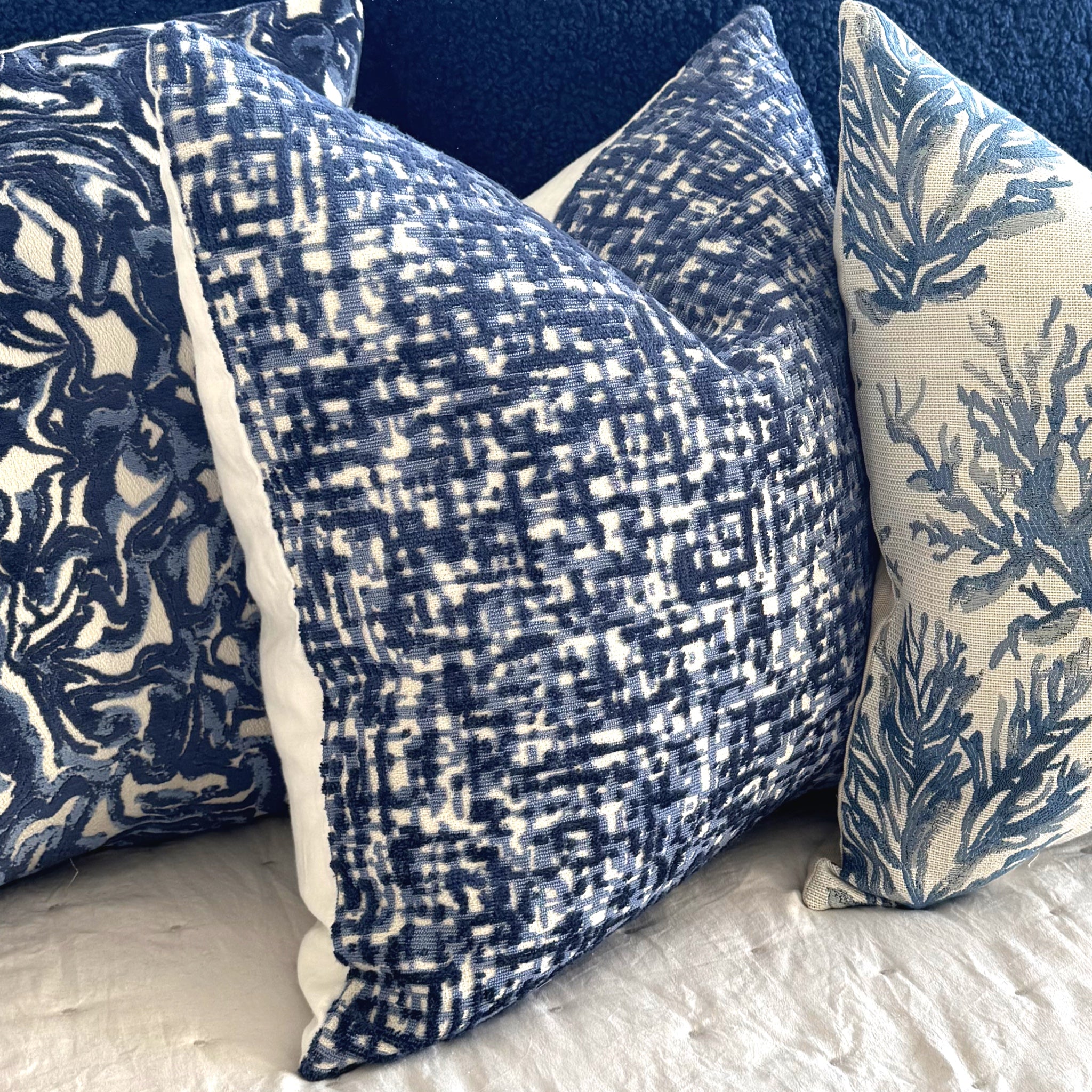 Luxury Velvet Pillow Cover with Cross Hatch Design - Soft & Durable Decorative Throw Pillow Case for Sofa, Bedroom, Living Room - Home Decor Accessories (18x18 Inches)