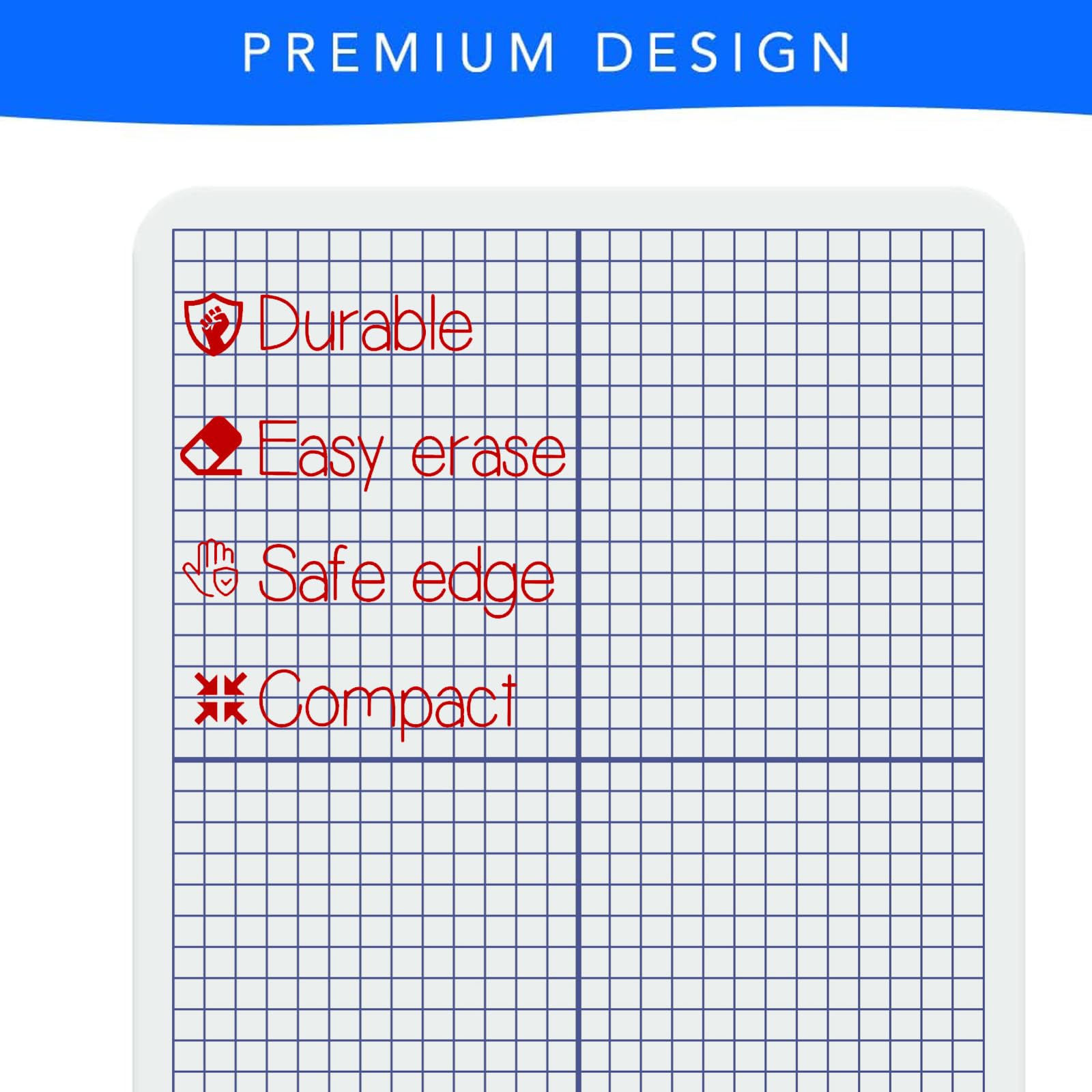 Double Sided Dry Erase Grid Whiteboard - 9