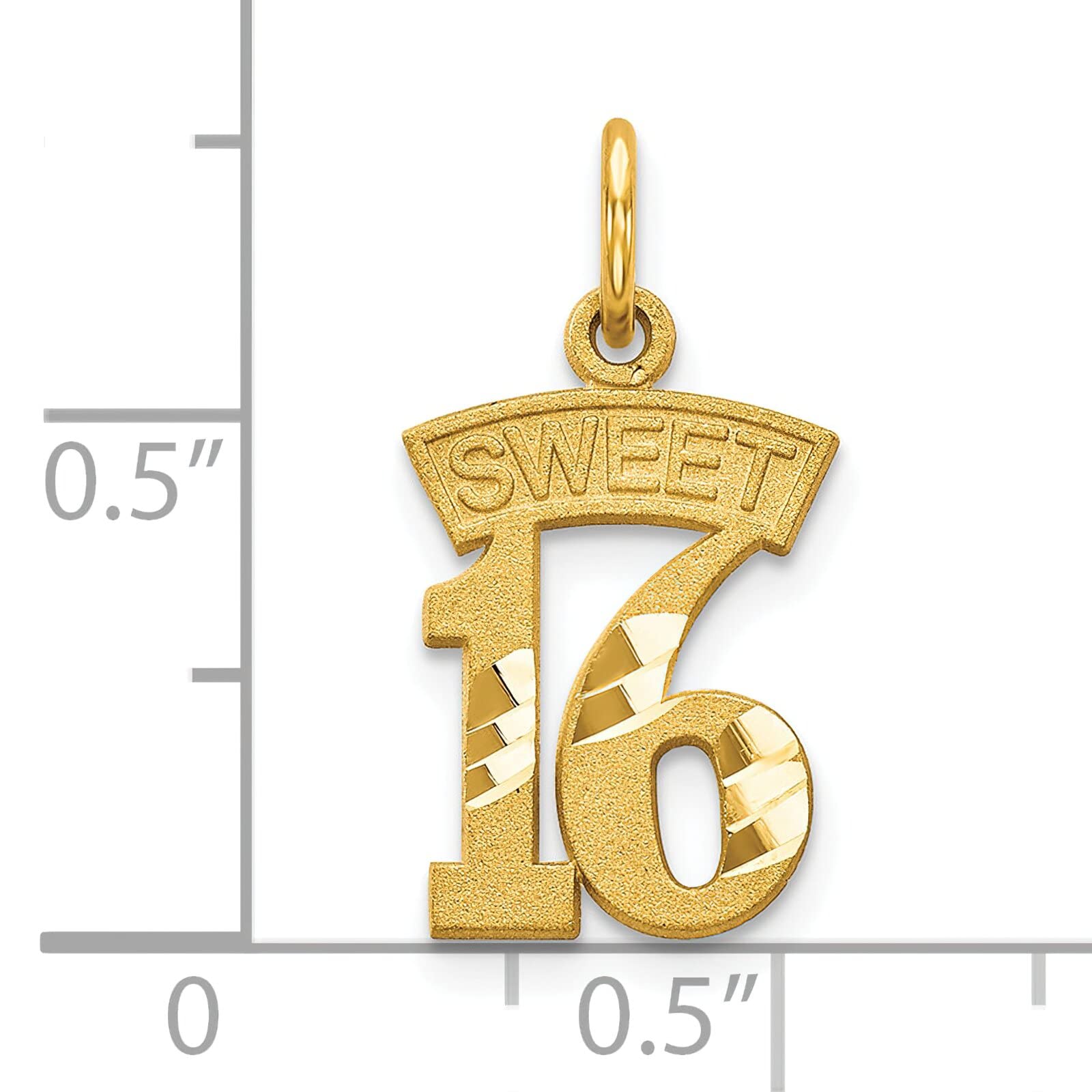 10K Gold Sweet 16 Birthday Charm - Elegant 16th Birthday Gift for Girls - Perfect for Sweet 16 Parties, Birthday Jewelry & Special Occasions
