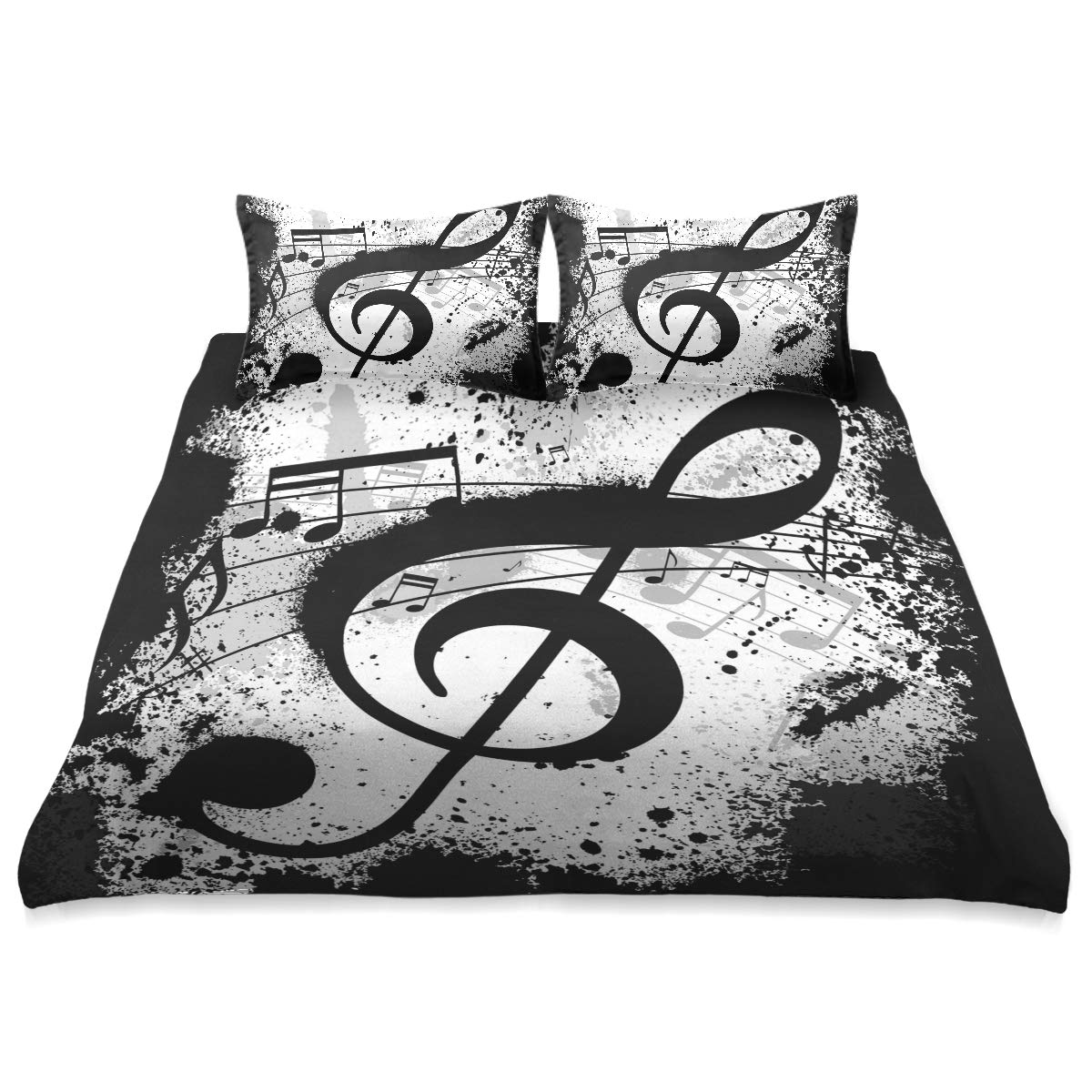 King Size Art Music Note Comforter Set - 90x104 Inch All Season Soft & Comfortable Bedding Cover | Perfect for Music Lovers' Bedroom Decor, Dorm Room Essentials & Cozy Home Styling