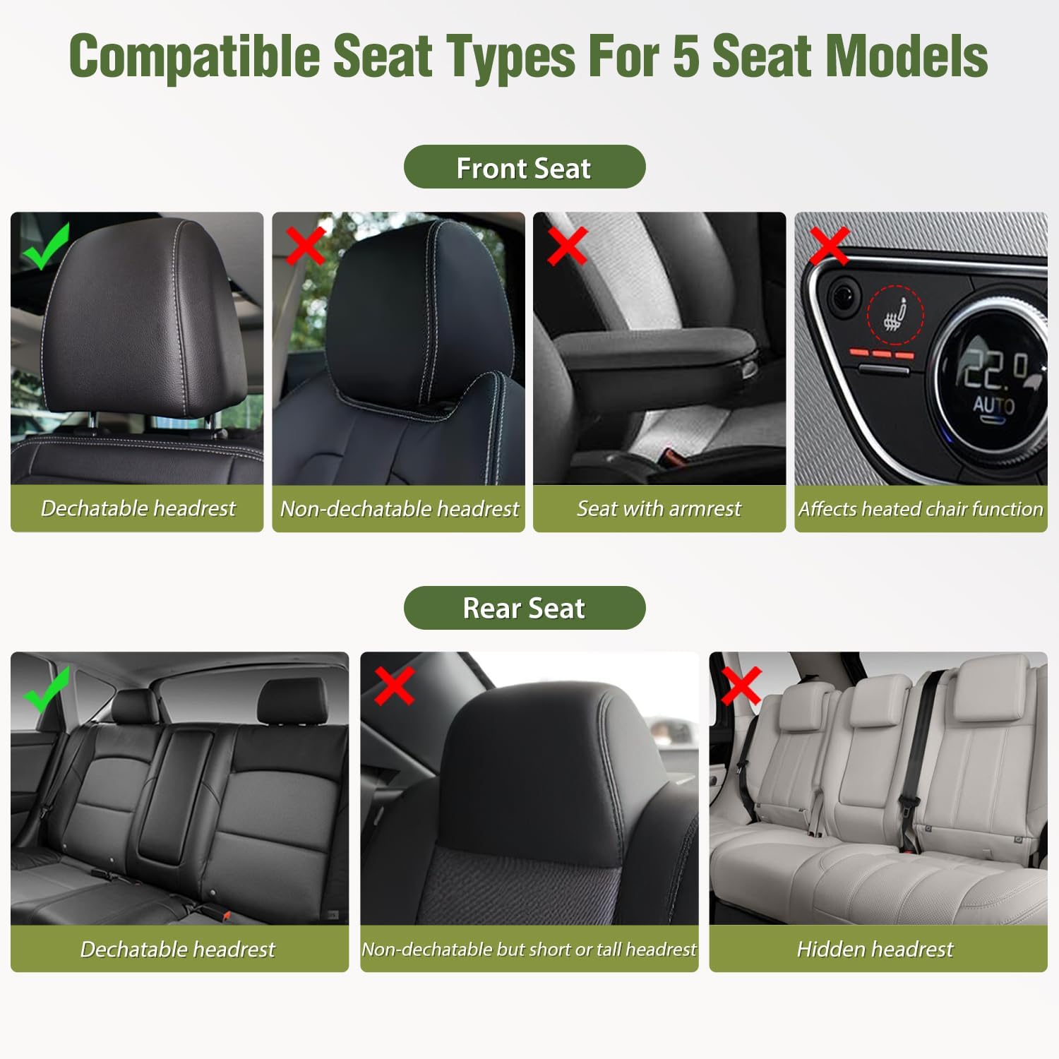 Premium Custom Fit Seat Covers for 2008-2024 Toyota Tundra Double Cab & CrewMax - Durable Neoprene/Leather Protection for Trucks, SUVs & Off-Road Adventures