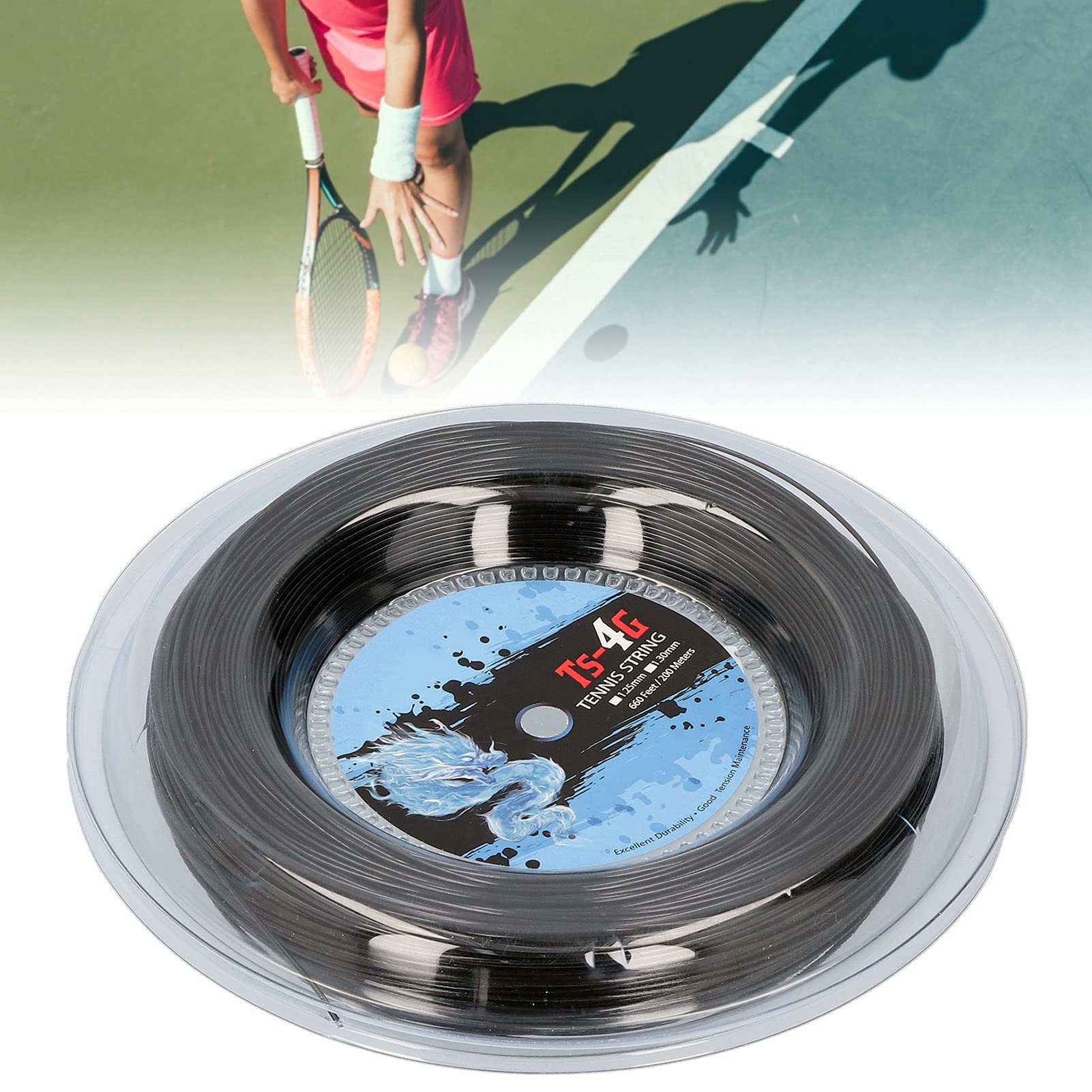 Rosvola Tennis Hard String - High-Performance Tennis Racket String with Excellent Resilience for Outdoor & Indoor Play | Perfect for Tennis Training & Competitive Matches