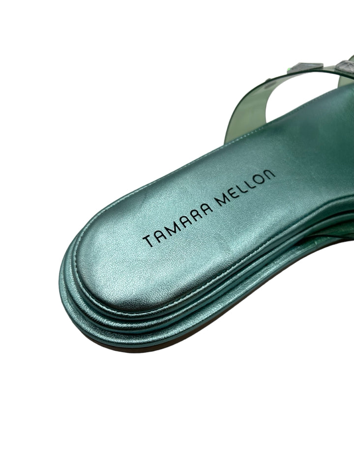 Tamara Mellon Embellished PVC Slides for Women - Size 39.5 (US 9) | Comfortable Summer Sandals for Beach, Pool & Casual Outings