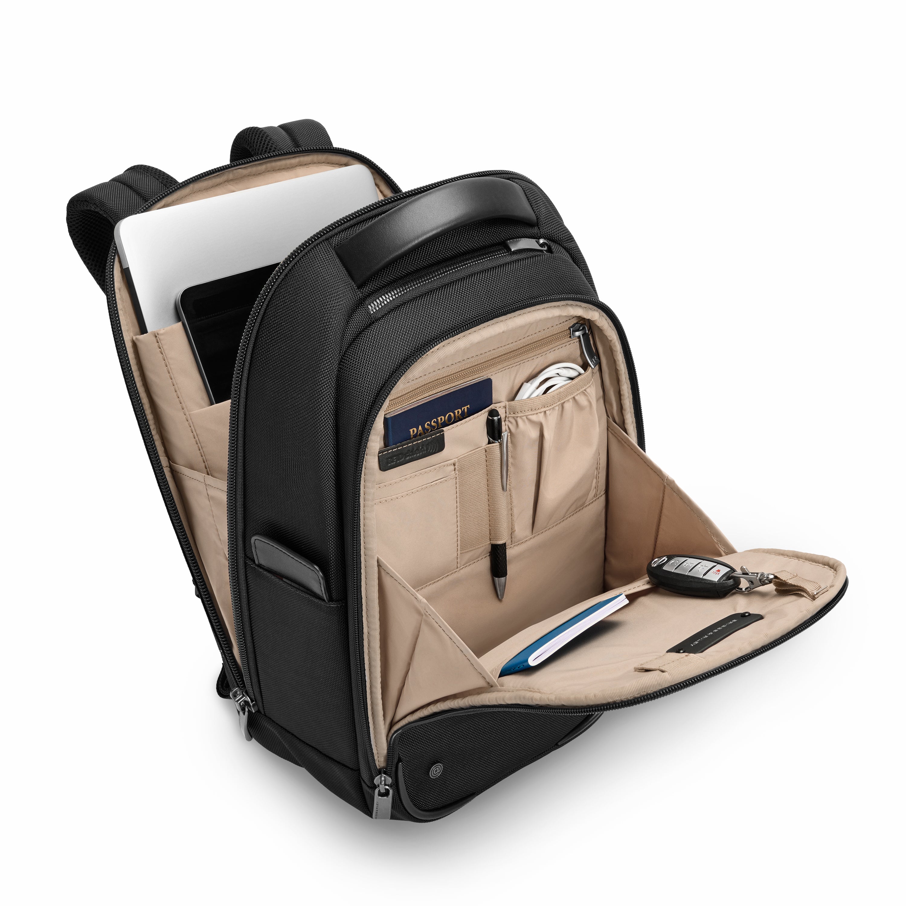 Briggs & Riley @work 2.0 Slim Backpack for Business Travel & Commuting - Durable Laptop Backpack with USB Charging Port, Water-Resistant, Perfect for Work & College