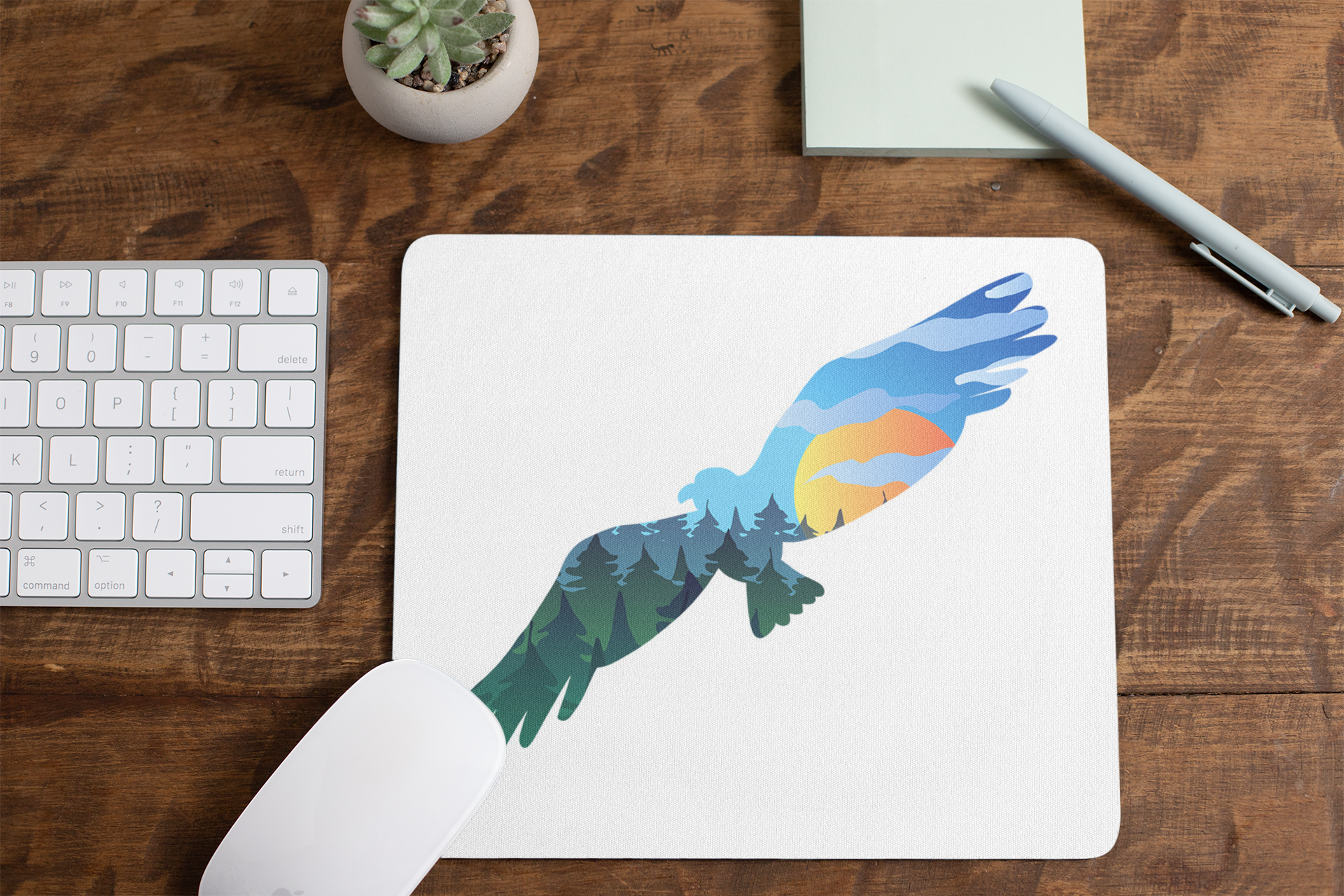 Premium Flying Eagle Mountain Scene Mouse Pad - Large Horizontal Gaming & Office Desk Mat for PC, Laptop, Workstation - Perfect for Gamers, Professionals & Home Office Use