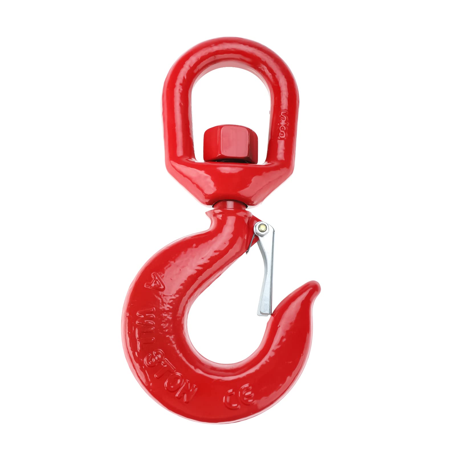 NORJIN 5T Heavy Duty Swivel Hook - Grade 80 Forged Alloy Steel Crane Hook with Safety Latch - 11000lbs Working Load Limit - Ideal for Construction, Rigging, and Industrial Lifting Applications