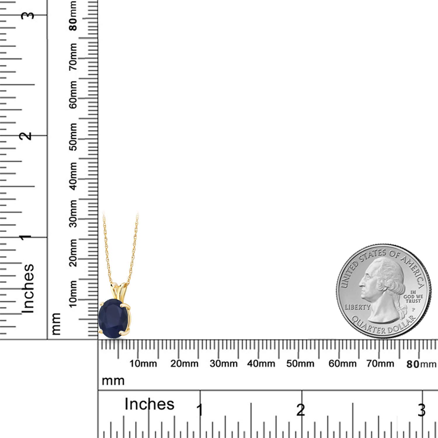 14K Yellow Gold 10X8MM Oval Birthstone Pendant Necklace for Women - 18 Inch Chain | Fine Jewelry Gift for Mom, Wife, Her | Perfect for Birthdays, Anniversaries & Special Occasions