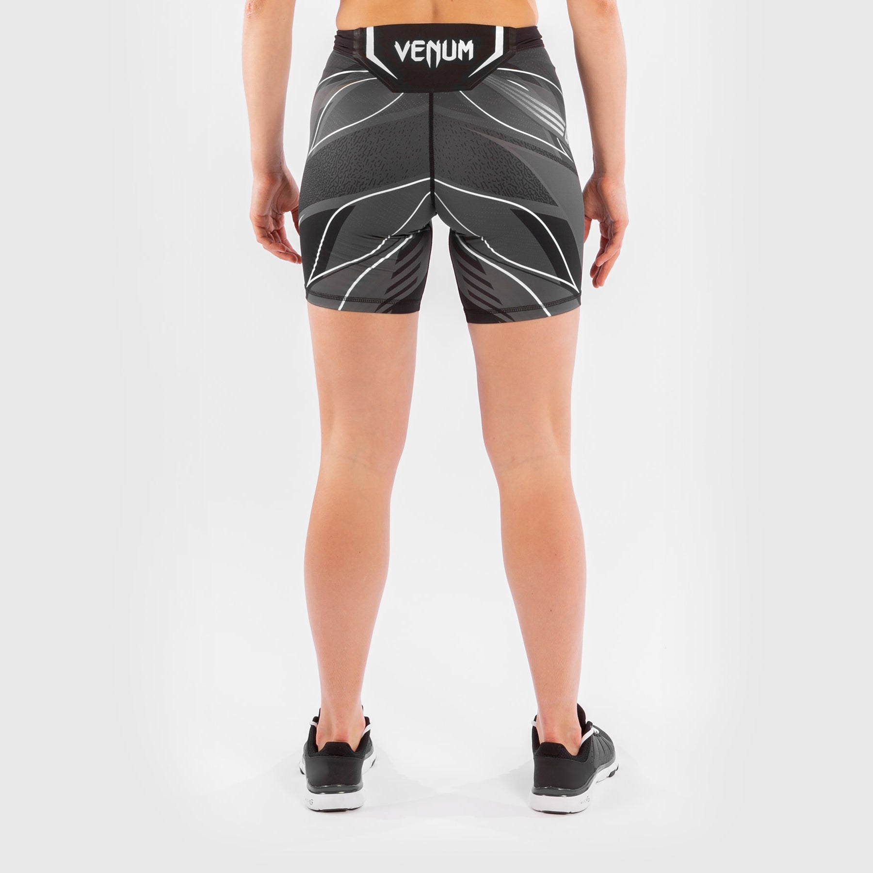 UFC Venum Authentic Fight Night Women's Vale Tudo Shorts - Long Fit MMA Training Shorts for Women - Black - Perfect for MMA Training, BJJ, and Combat Sports