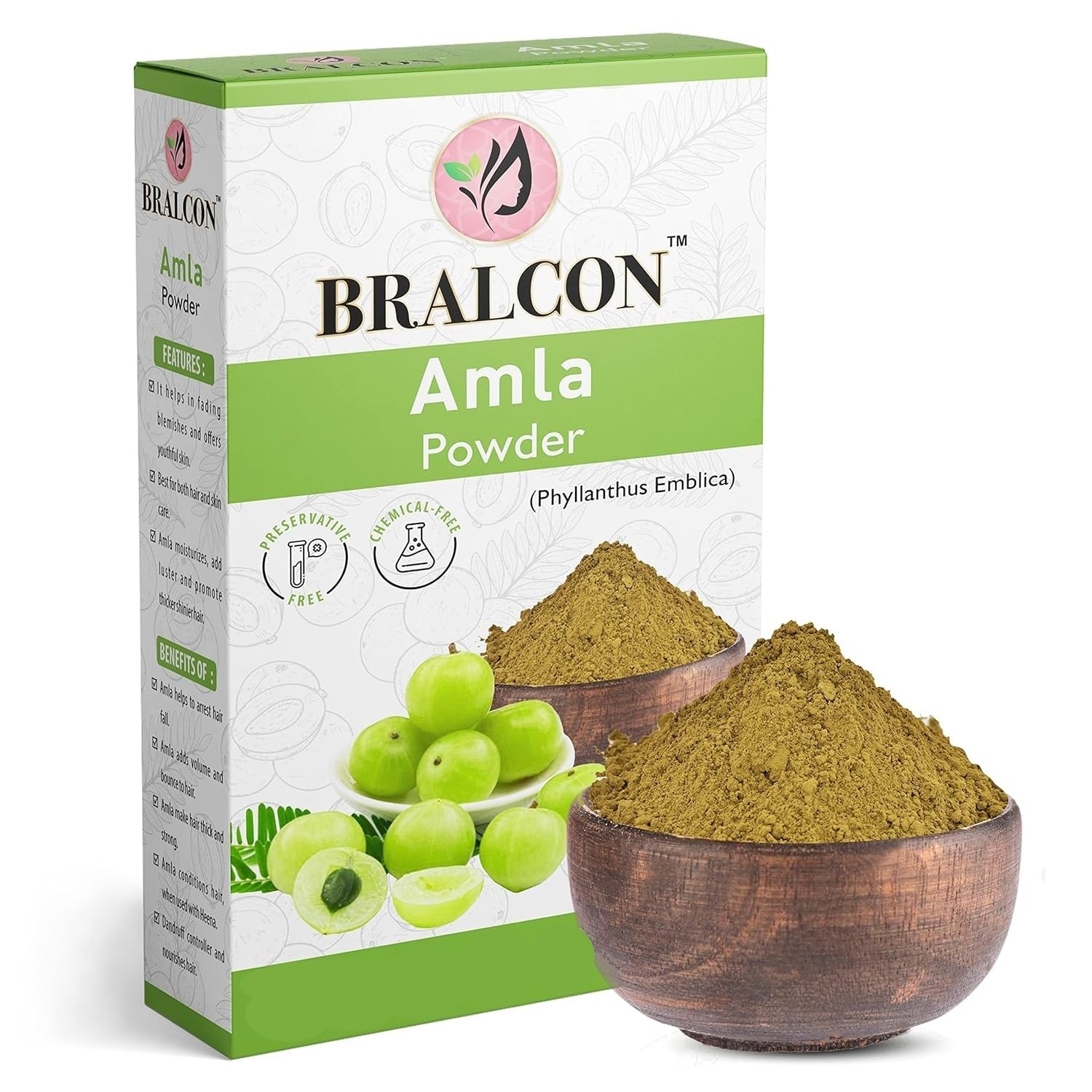 BRALCON Organic Hair & Skin Care Powder Combo - 700g (7 x 100g Pack) | Amla, Reetha, Shikakai, Bhringraj, Hibiscus, Henna & Indigo Powder | Promotes Hair Growth, Natural Face Mask | Perfect for DIY Hair Treatments & Ayurvedic Beauty Routines