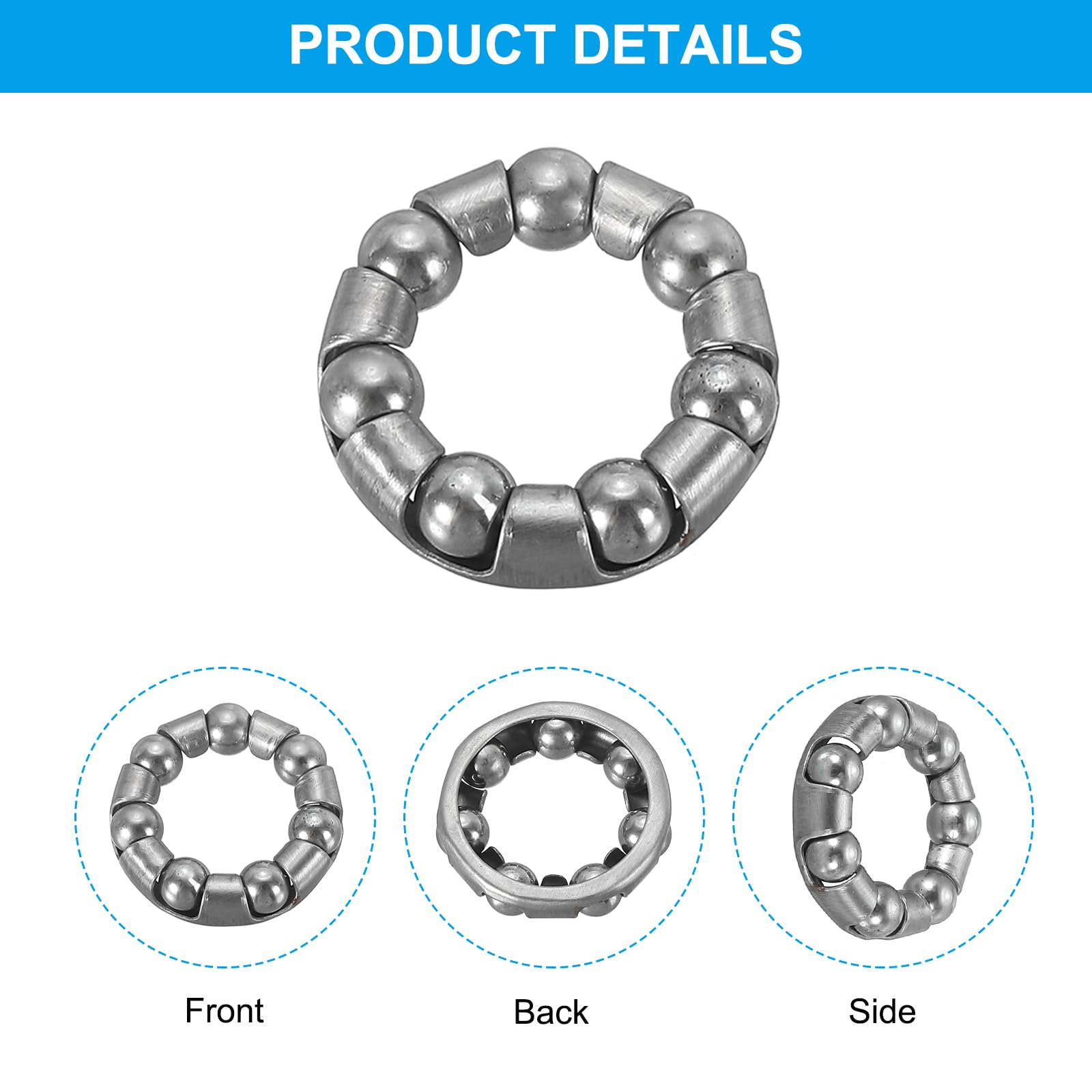 PATIKIL Stainless Steel Bike Ball Crank Bearing - Durable Bicycle Bearings Replacement for Front & Rear Wheels | Bike Parts Repair Accessories for Mountain, Road & Commuter Bicycles