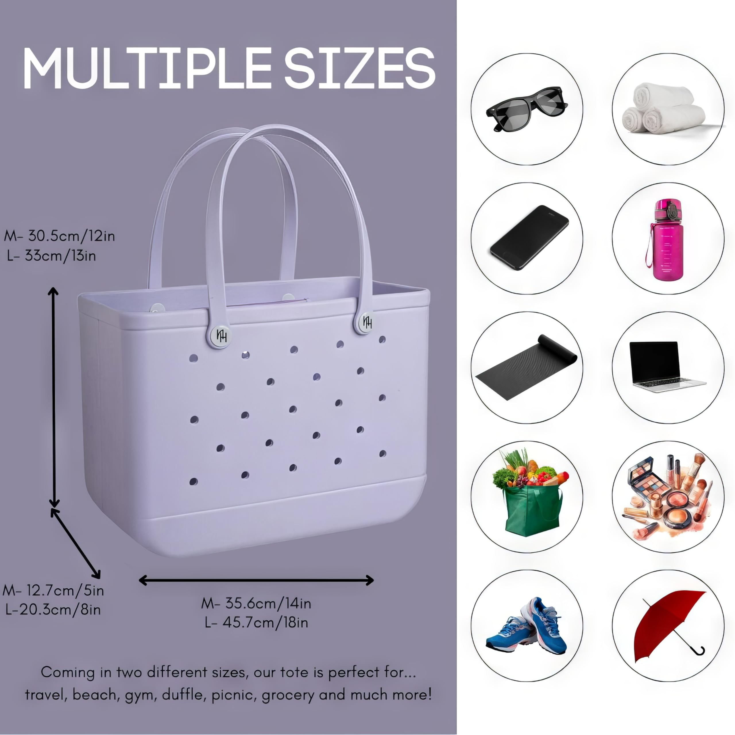 Waterproof Silicone Beach Tote Bag with Inner Waterproof Sleeve - Large Capacity Pool Bag for Swimming, Travel, Outdoor Activities, Grocery Shopping & Gym - Perfect for Beach Days, Vacation & Workout Essentials