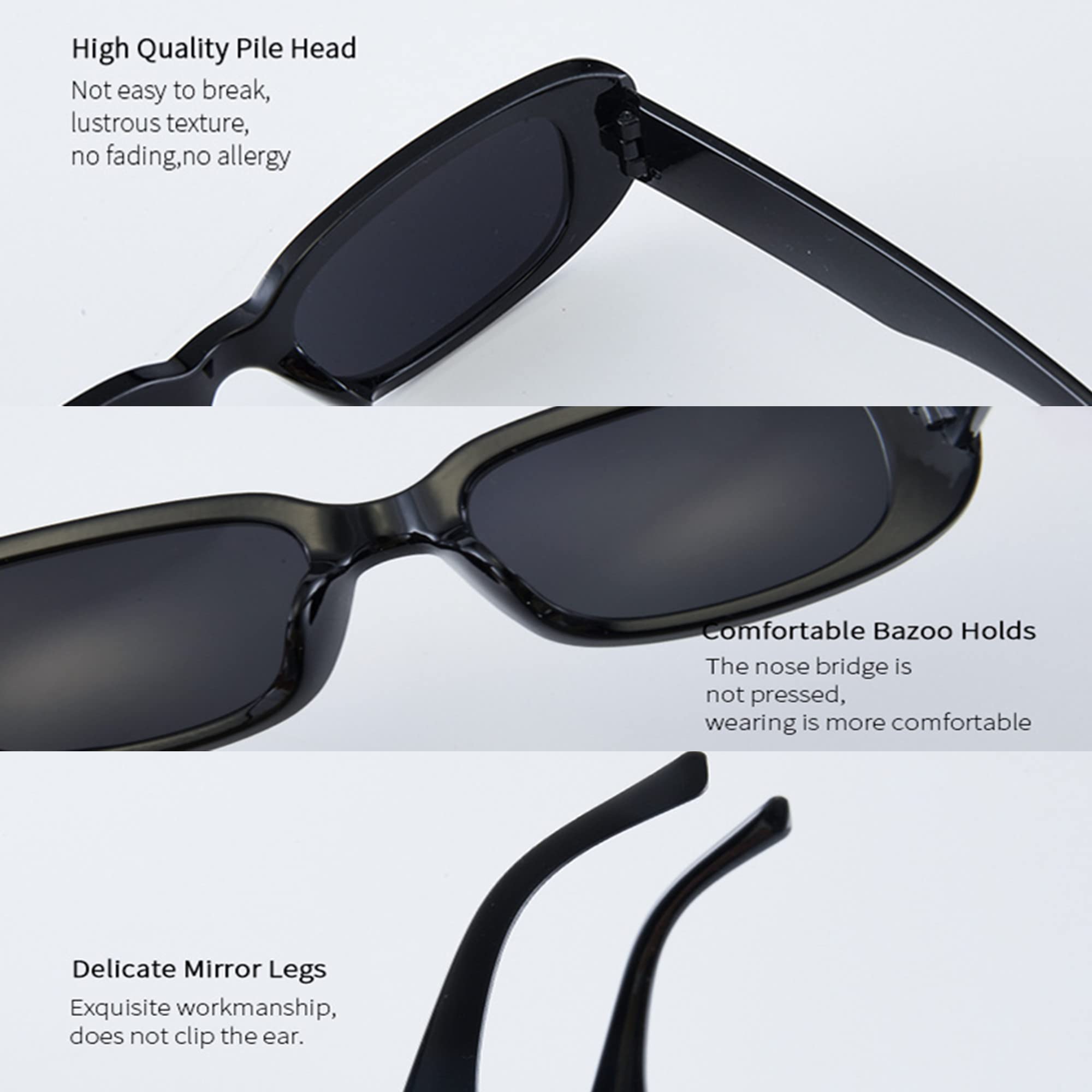 Bulk Rectangle Sunglasses for Women - 90s Retro Party Favors (6/8/10 Pack) | UV Protection Fashion Shades for Beach, Pool & Outdoor Events