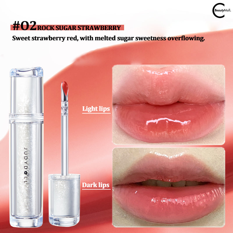 Judydoll Orange Blossom Mirror Water Gloss Lip Lacquer - Hydrating Shiny Lip Gloss for Women, Long Lasting Moisturizing Lipstick with Mirror Effect - Perfect for Daily Wear, Parties and Special Occasions