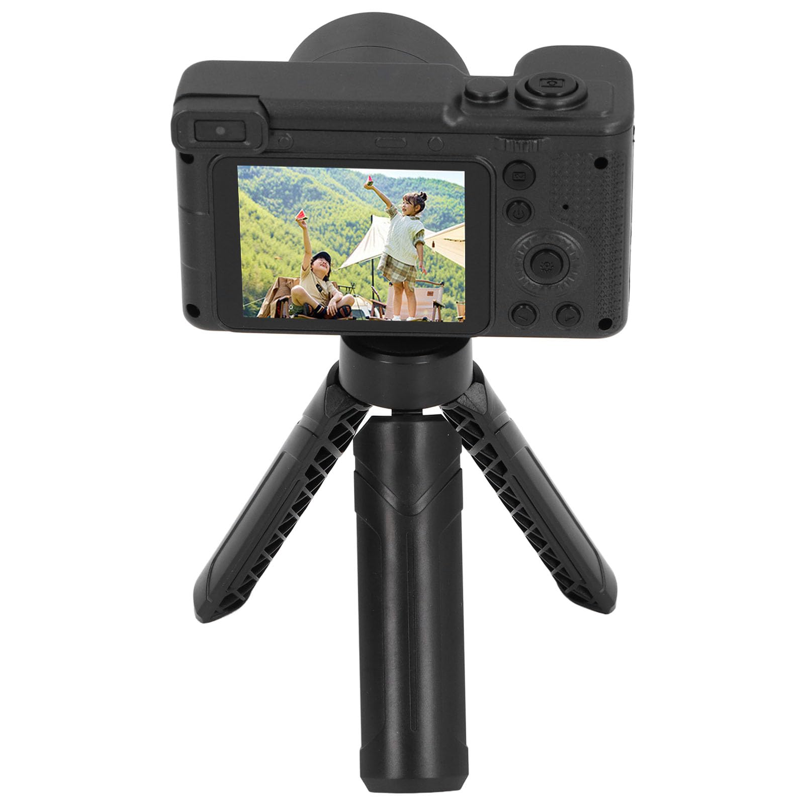 4K Vlogging Camera with Autofocus & 8X Zoom - 2.4in IPS Screen, Dual Lens, Built-in Fill Light & Tripod Included - HD Travel Camera for YouTube, TikTok & Photography (Black) - Perfect for Vloggers, Travelers & Content Creators