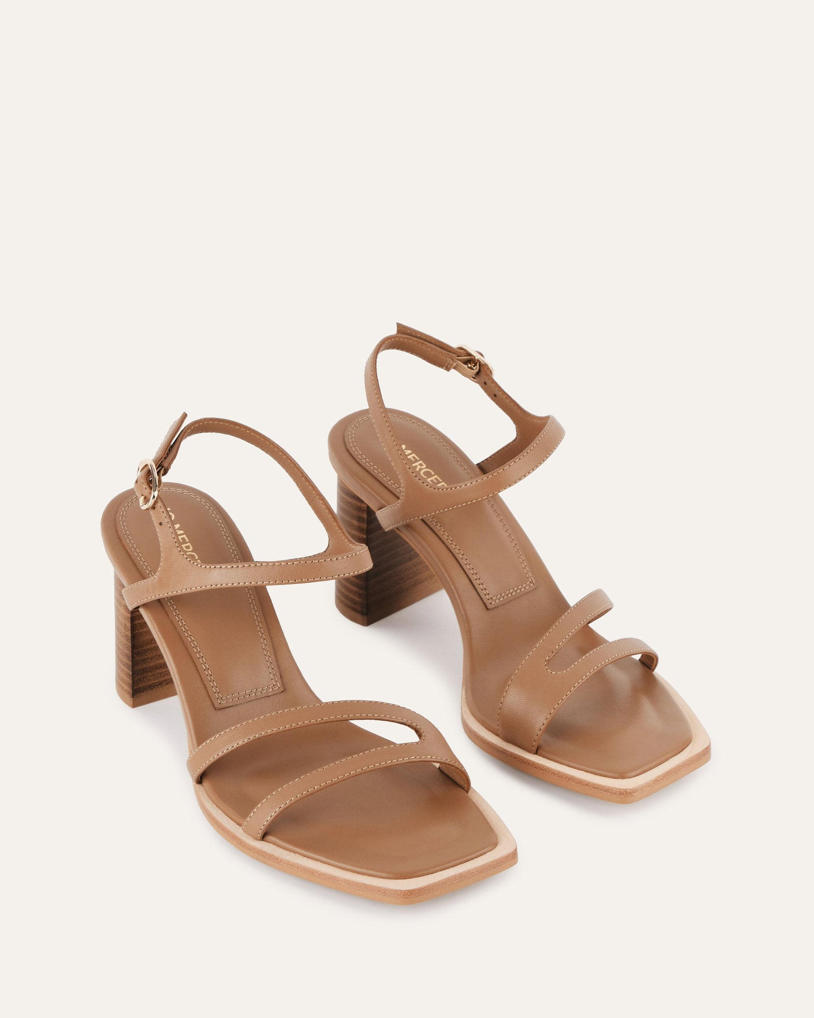 Casey Women's Tan Leather High Heel Sandals - Comfortable & Stylish for Weddings, Parties & Summer Outfits