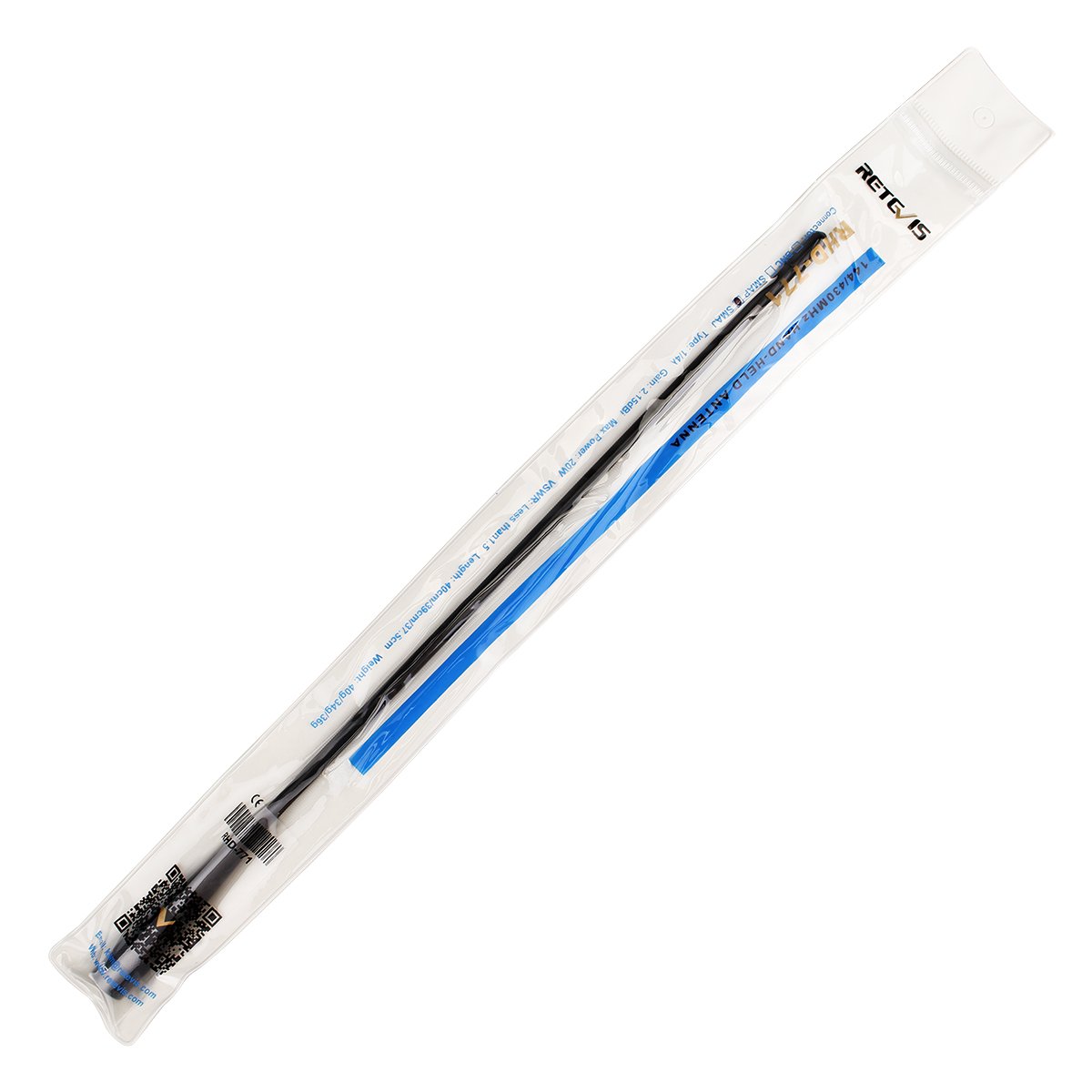 Retevis RHD771 Walkie Talkie Antenna - SMA-M Dual Band VHF/UHF High Gain Antenna Compatible with Retevis RT1 RT3 RT3S RT81 RT82 RT83 RT87 RT50, Baofeng UV-3R, YAESU, WOUXUN, TYT, TONGFA (2 Pack) - Perfect for Outdoor Adventures, Camping, Hiking, and Emergency Communication