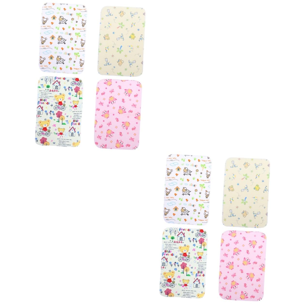 Totority 8-Pack Waterproof Washable Changing Pad Covers - Soft Mattress Pad Protector for Baby Diaper Changing, Travel & Home Use