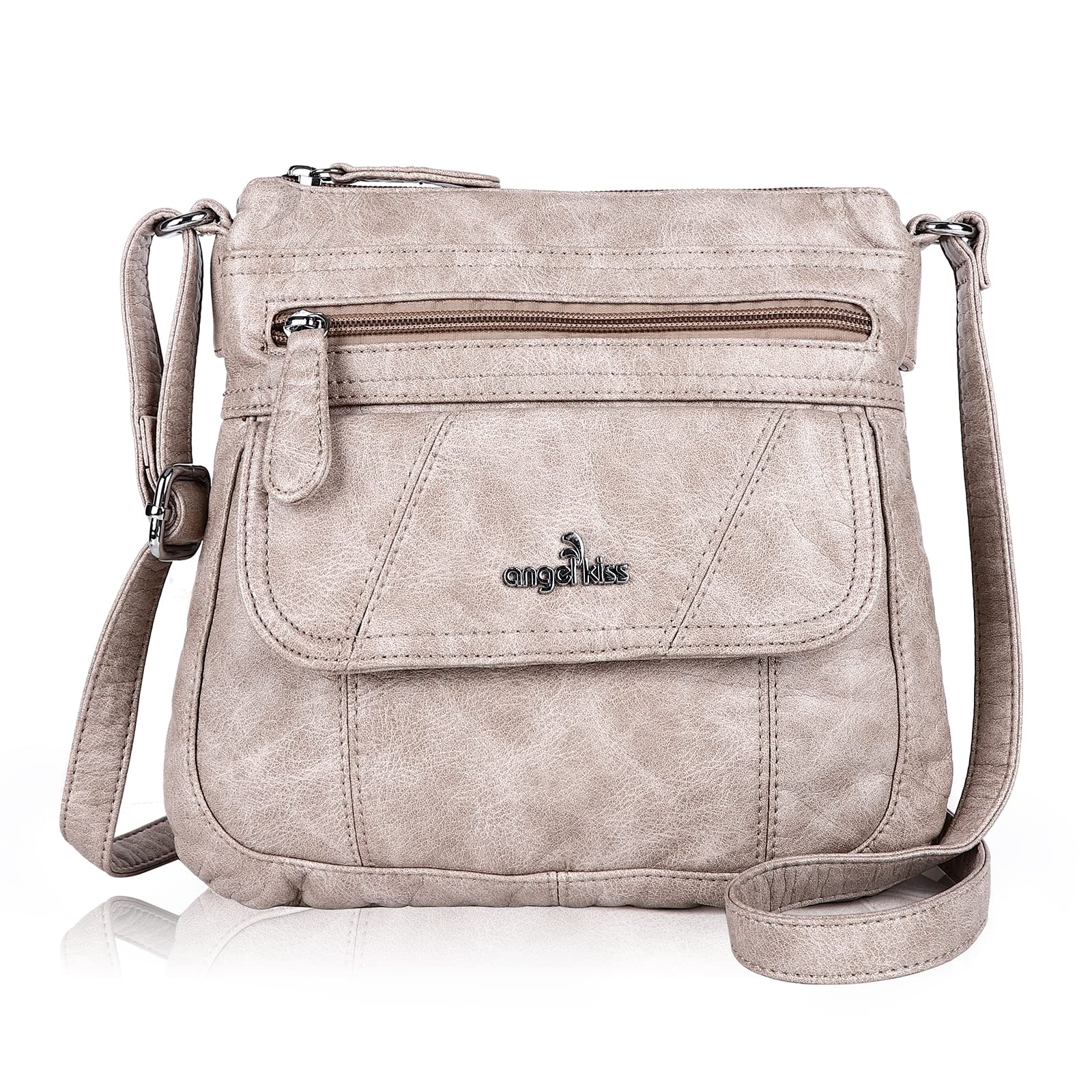 Angel Kiss Women's Crossbody Bag - PU Leather Adjustable Shoulder Handbag Purse for Ladies | Perfect for Work, Travel & Everyday Use