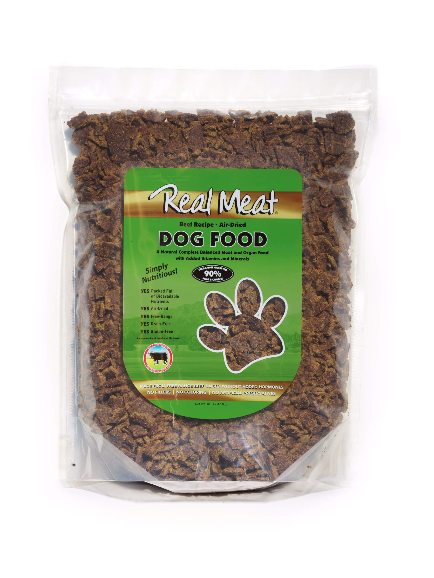Premium Air-Dried Beef Dog Food - 100% Real Meat, Grain-Free, 10lb Bag for Large & Small Breeds - Perfect for Training Treats, Meal Toppers, or Outdoor Adventures