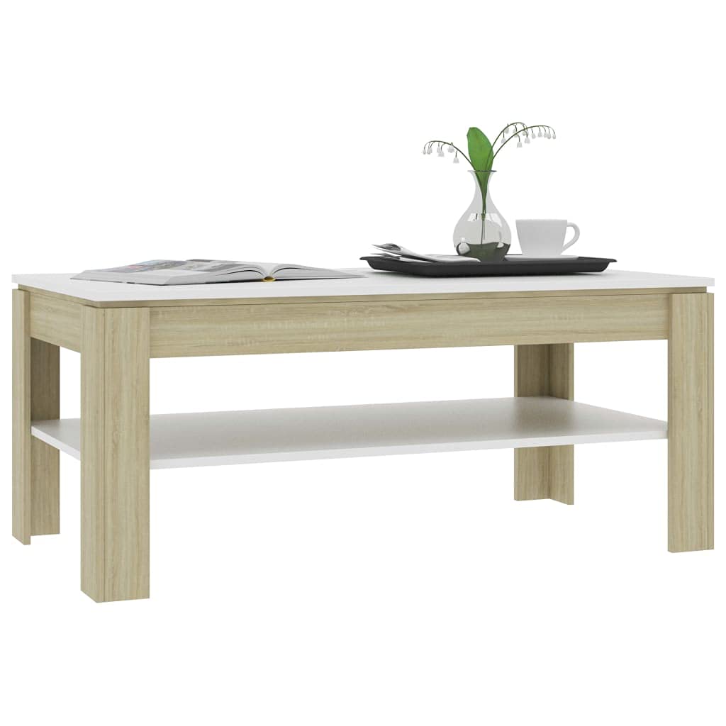Modern Coffee Table with Storage Shelf - 43.3