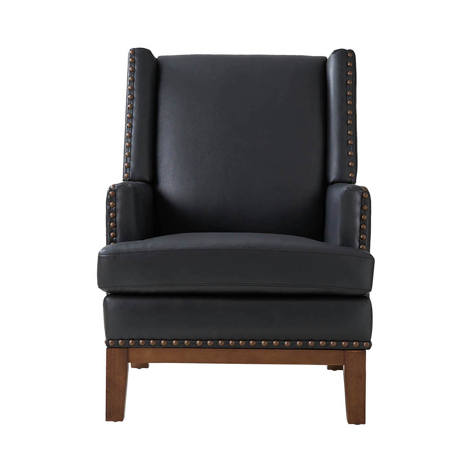 Genuine Leather Mid Century Modern Accent Chair - Rosa Design for Living Room, Office & Lounge - Stylish & Comfortable Seating