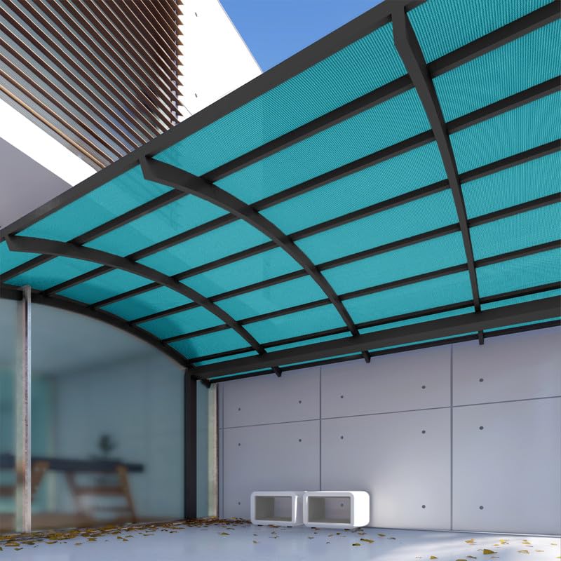 8'x65' Sun Shade Fabric Roll - UV Blocking Outdoor Shade Cloth for Pergola, Patio, Backyard & Greenhouse - Wind Resistant Screen Cover in Turquoise - Perfect for Sun Protection, Privacy & Plant Shading