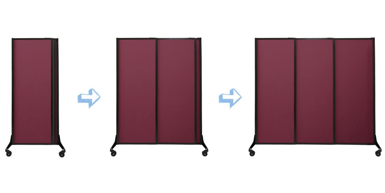 Versare QuickWall 3-Panel Portable Room Divider - 7' Wide x 6'8