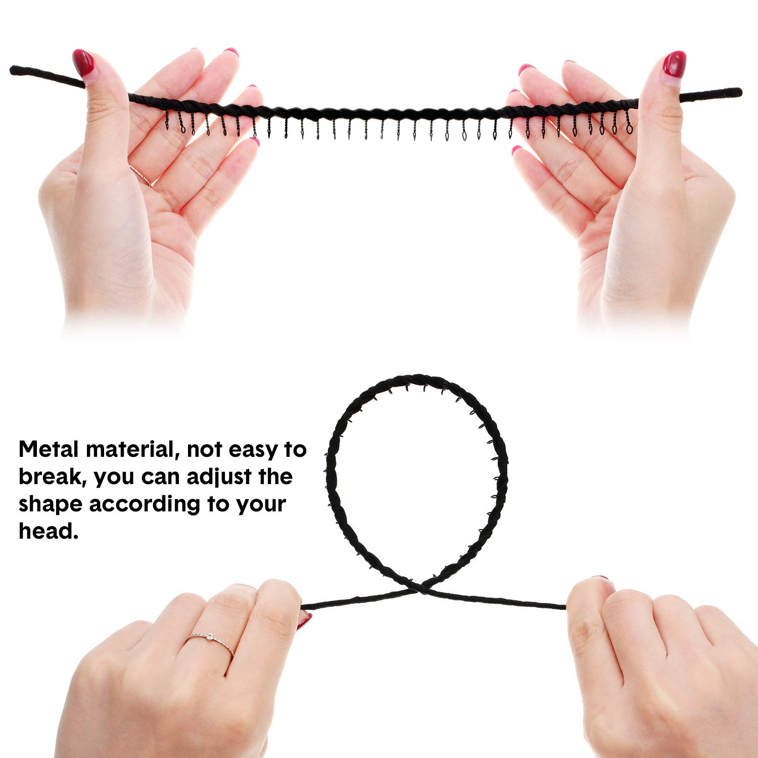 Zhanmai 10 Pack Unisex Metal Hairbands with Teeth Comb - Hair Hoop Headbands for Men & Women - Perfect for Styling, Hair Control, and Fashion Accessories