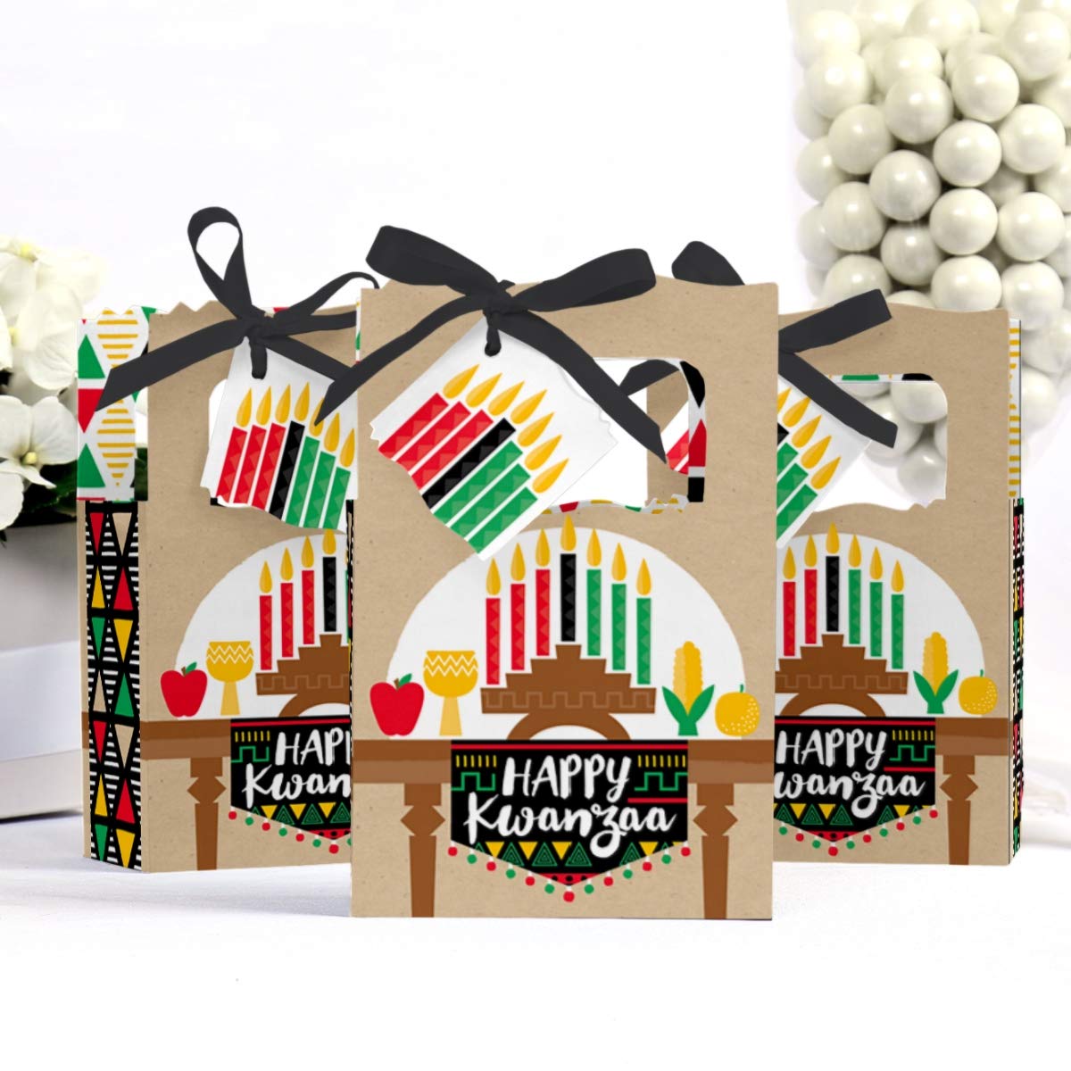 Happy Kwanzaa African Heritage Party Favor Boxes - Set of 12 for Holiday Celebrations, Family Gatherings & Cultural Events