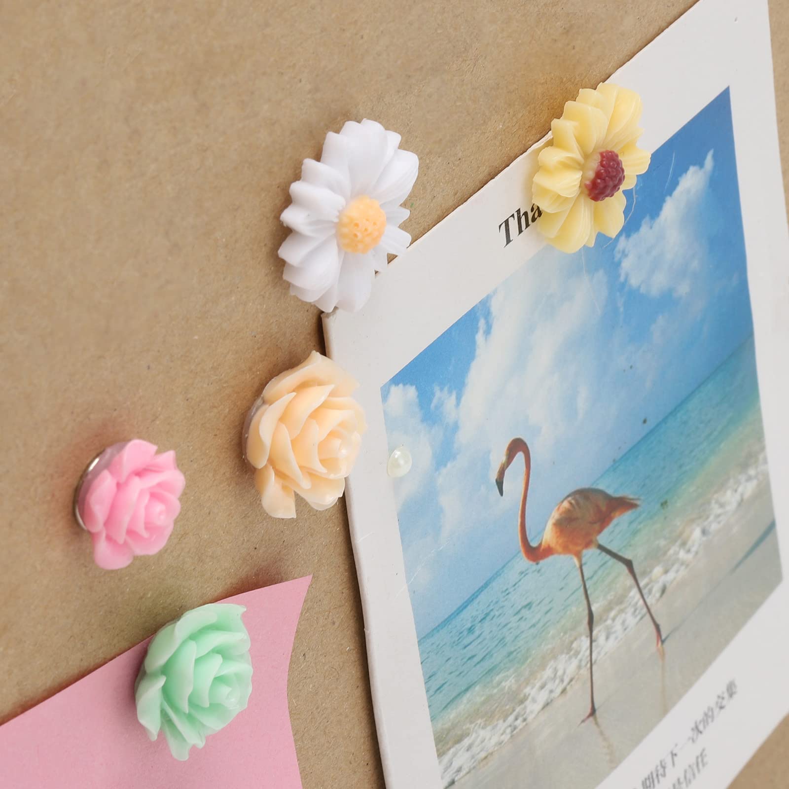 50Pcs Decorative Flower Push Pins for Cork Board - Office & Home Organization
