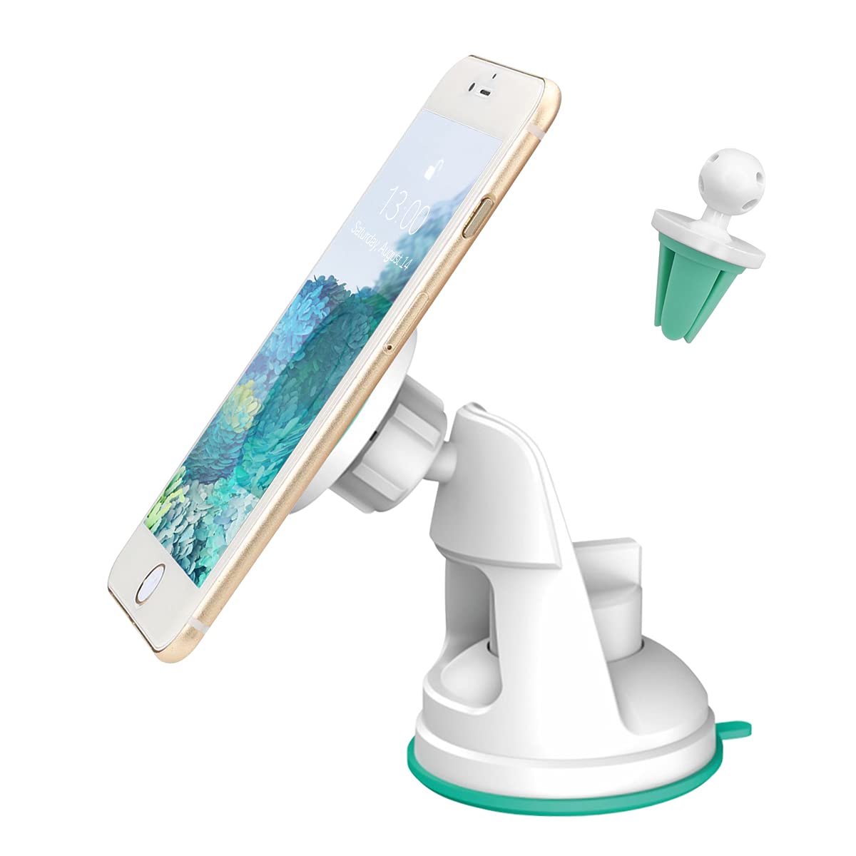 360° Rotatable Car Magnetic Phone Holder for Air Vent - Compatible with iPhone & Samsung - Perfect for Driving & Navigation (Green)
