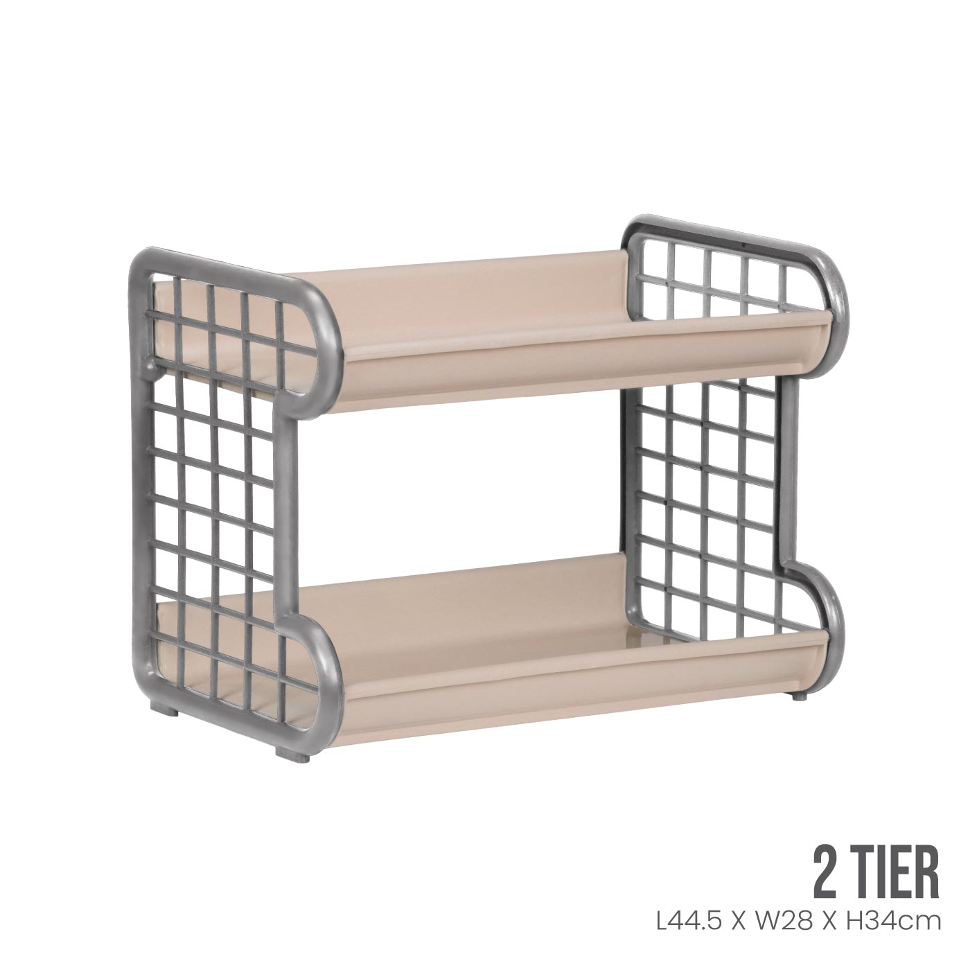 2 Layer DM Rack (992) - Heavy Duty Storage Organizer for Kitchen, Garage, or Office - Perfect for Spices, Tools, and Office Supplies