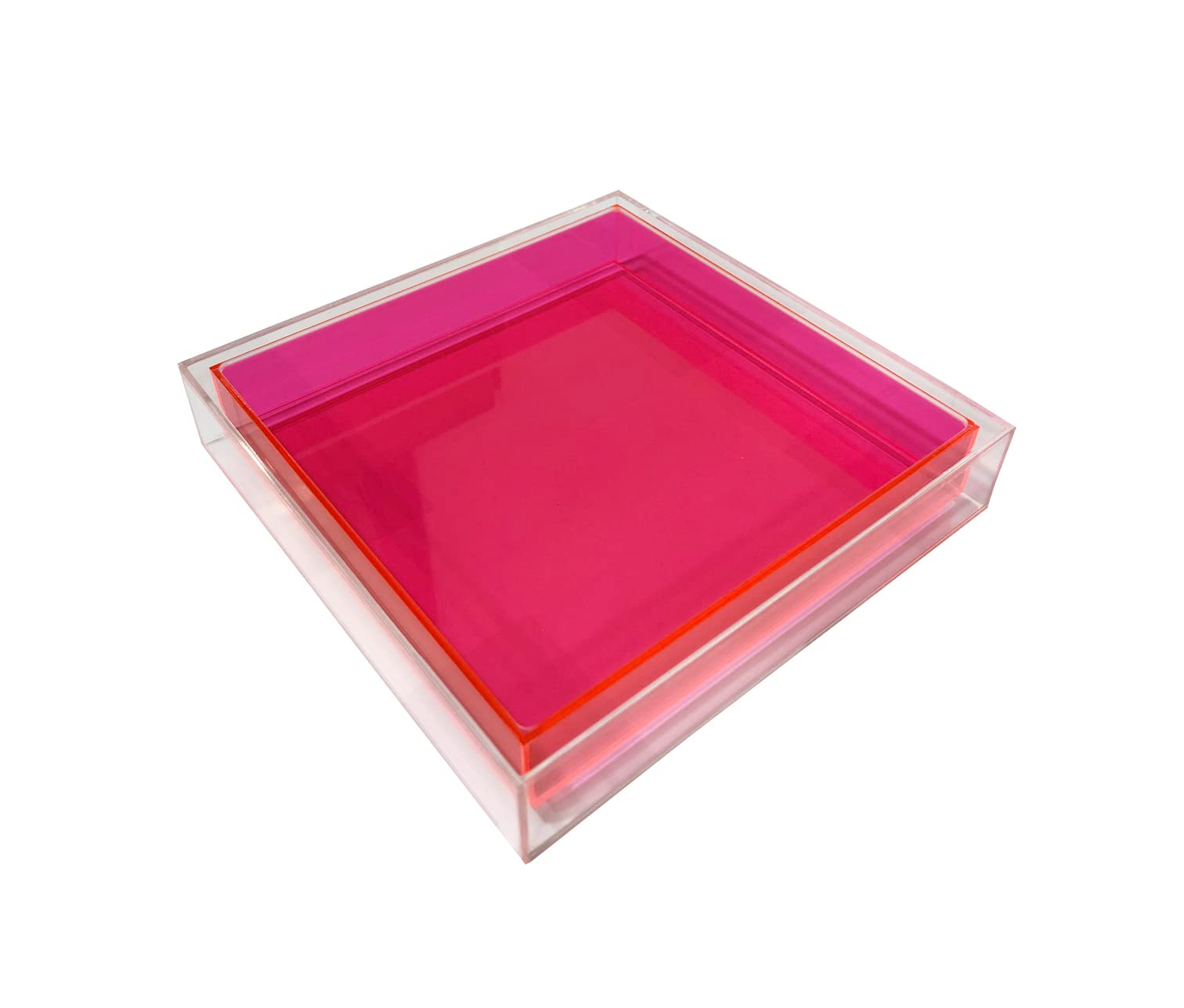Hot Pink Acrylic Tray - Elegant & Durable Lucite Serving Tray for Home Decor, Bathroom Organizer, Jewelry Display & Party Serving | The Rug Market