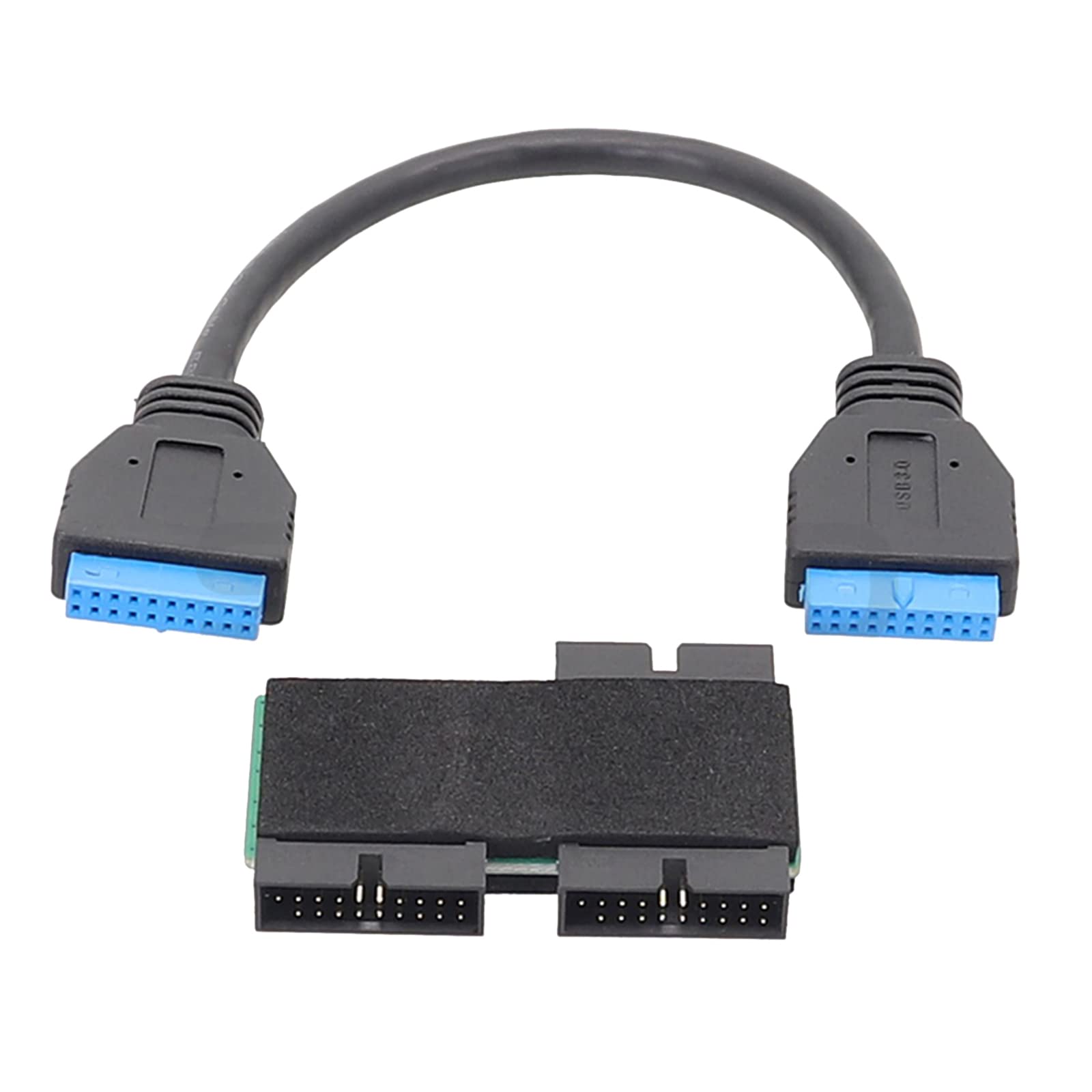 1 to 2 USB 3.0 19-Pin Hub Extension Cable with Fast Transmission Chip for Desktop Computer Motherboard & PC Case - High-Speed Data Transfer for Gaming Rigs, Workstations & Home Office Setups