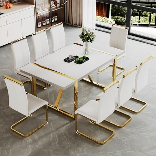 White&gold Table + White Chairs