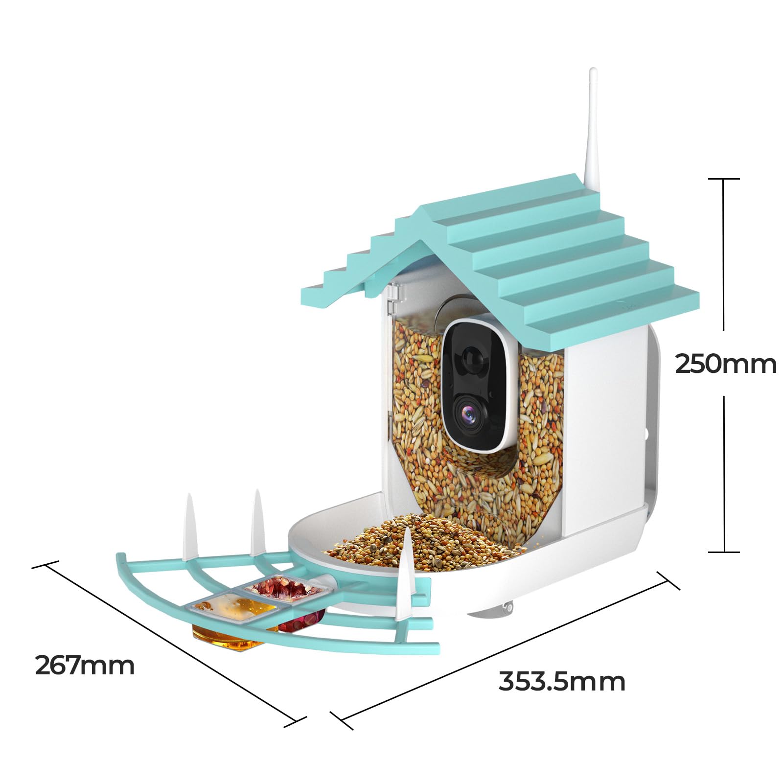 Smart Bird Feeder with HD Camera & Solar Power - Wireless Live Streaming, Weatherproof Design - Perfect Gift for Bird Lovers (Backyard, Garden, Patio Wildlife Watching)