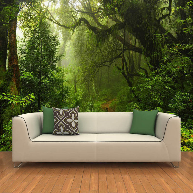 Verdant Oasis Tropical Tree Wallpaper - Lush Paradise Jungle Theme Peel & Stick Wall Mural for Living Room, Bedroom, Nursery & Office Decor