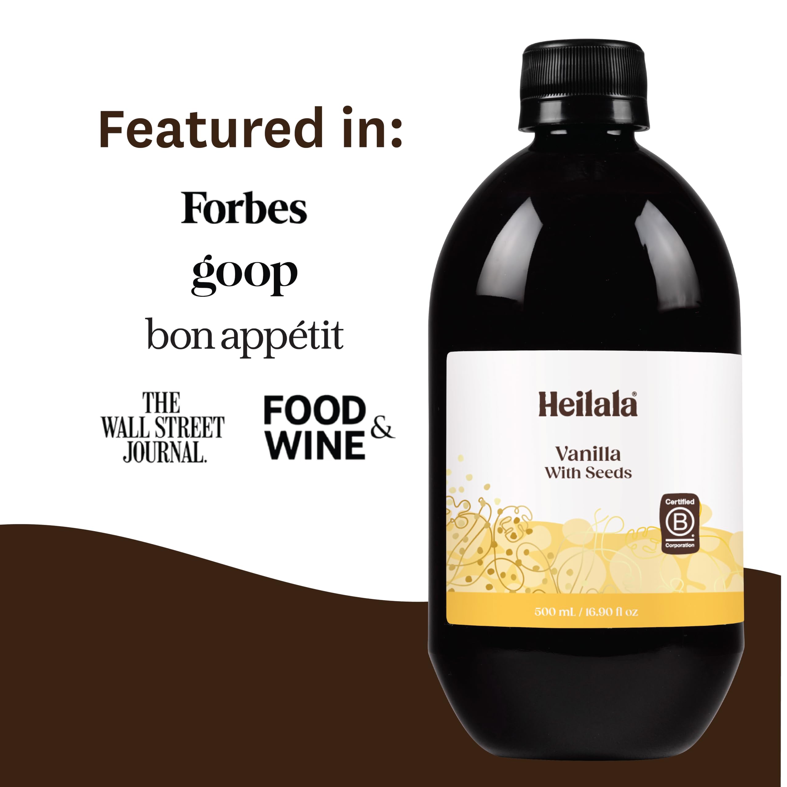 Premium Heilala Vanilla Syrup with Real Vanilla Bean Seeds - 16.9 fl oz Gourmet Sweet Syrup for Baking, Coffee, Cocktails & Desserts - Ethically Sourced, Sustainably Grown, Perfect for Home Bakers & Professional Chefs