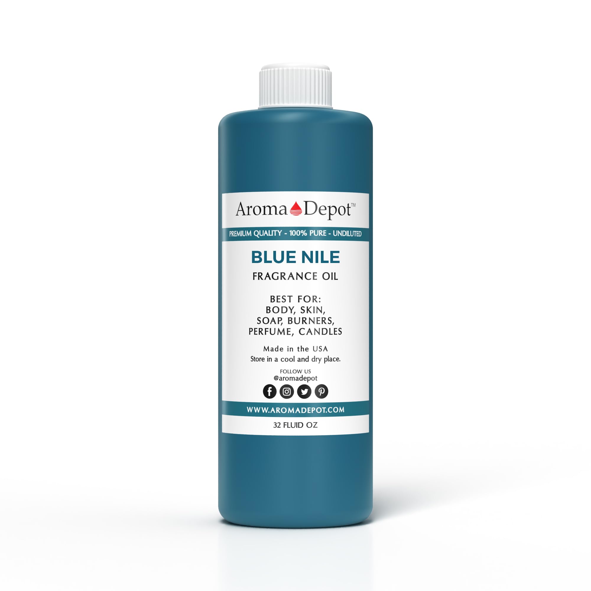 Aroma Depot 32 fl oz Blue Nile Fragrance Oil - Premium Perfume & Scented Oil for Soap Making, Candles, Incense, Lotions & DIY Cosmetics | Aromatherapy Diffusers, Warmers, Burners | Relaxing Home & Spa Use