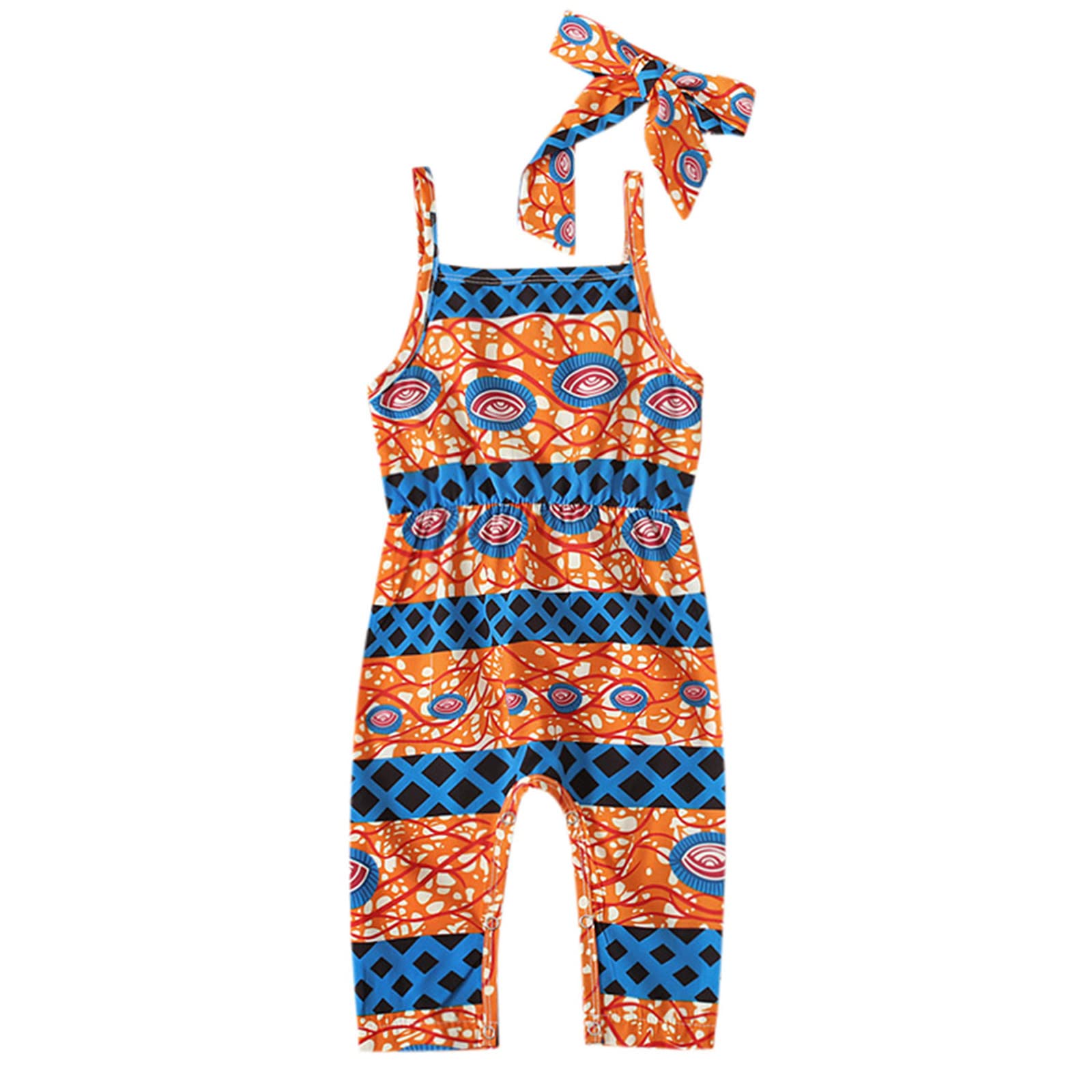 African Dashiki Toddler Romper - Traditional Sleeveless Summer Jumpsuit for Baby Girls | Playtime, Beach & Special Occasion Outfit