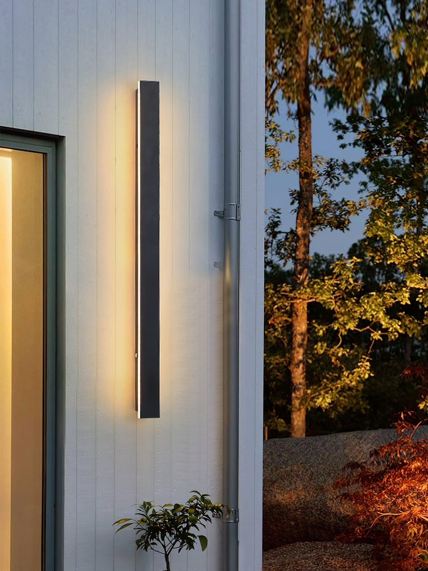 Solar Powered Outdoor Wall Sconce Light - Waterproof Long Strip LED Lighting for Patio, Garden, Porch & Pathway - Energy Efficient Exterior Decoration