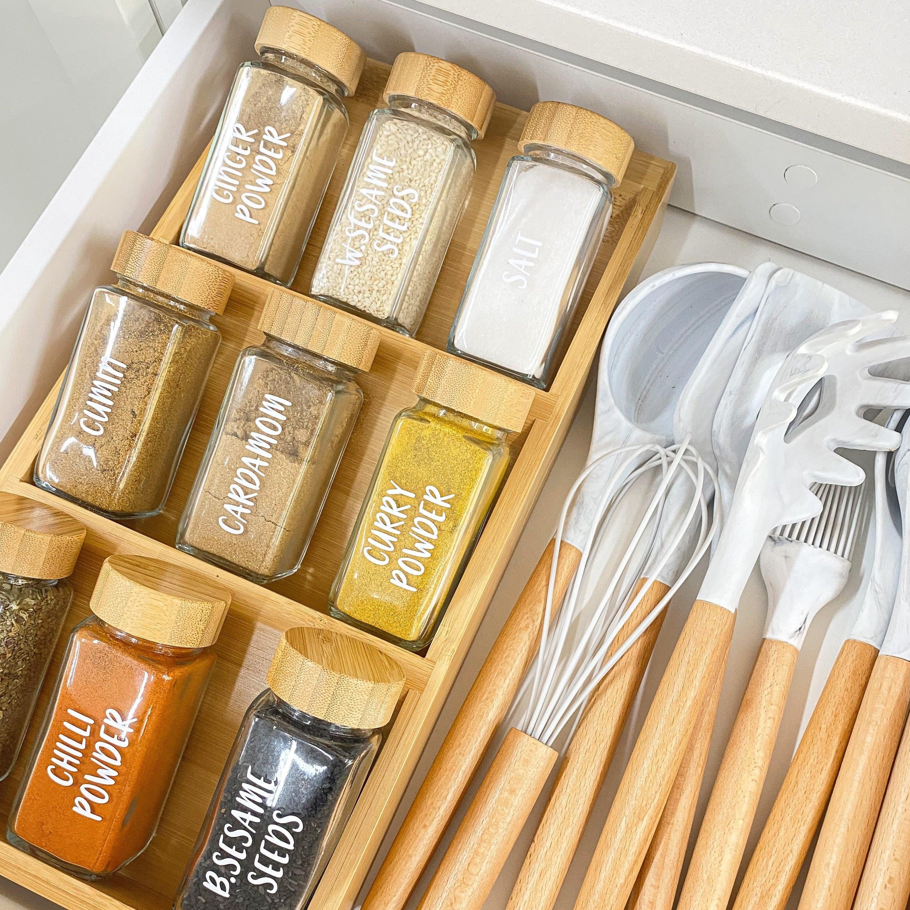 Premium Bamboo Spice Shaker Jars - 125ml (4.2oz) for Kitchen, Cooking & Baking - Eco-Friendly Spice Storage with Tight Seal for Freshness - Perfect for Salt, Pepper, Herbs & Seasonings