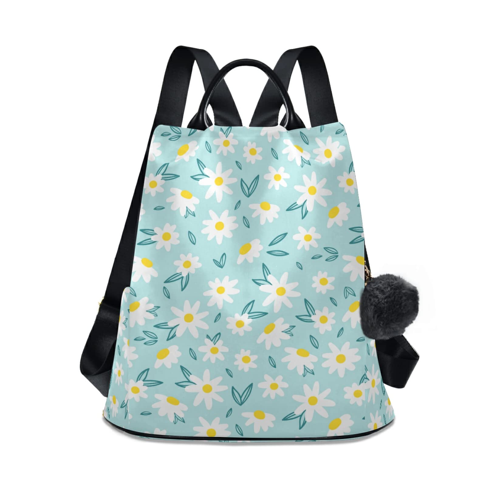 Stylish White Floral Women's Backpack - Large Fashion Designer Rucksack for Travel, Work & School | Perfect for Commuting, College & Weekend Getaways