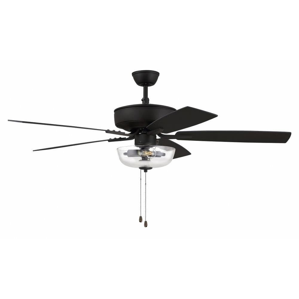 Craftmade P101ESP5-52ESPWLN Pro Plus 52 Inch Ceiling Fan with LED Light Kit, Pull Chain Control & 5 Reversible Espresso/Walnut Blades - Perfect for Living Room, Bedroom or Outdoor Covered Patio