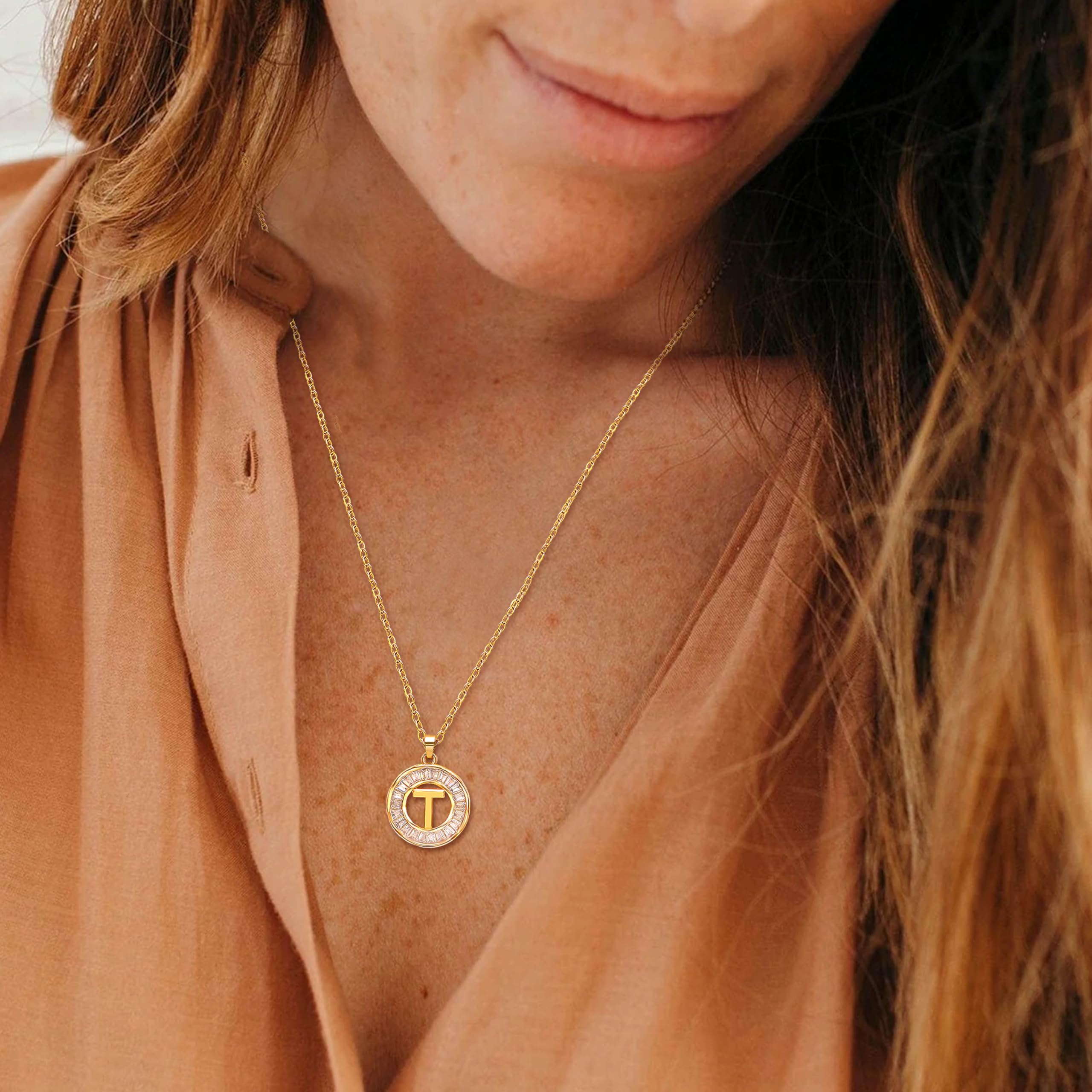 16K Gold Plated Layered Initial Necklace for Women - Dainty Heart Pendant with CZ Diamond, Trendy Choker & Layered Necklace | Perfect for Everyday Wear, Gift Giving & Special Occasions