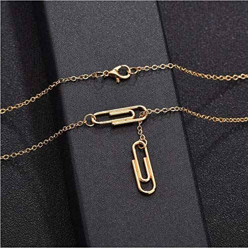 NOUMANDA Minimalist Paperclip Pendant Y Necklace - Geometric Hollow Metal Frame Jewelry for Women | Dainty Everyday Necklace, Layering Piece & Gift for Her