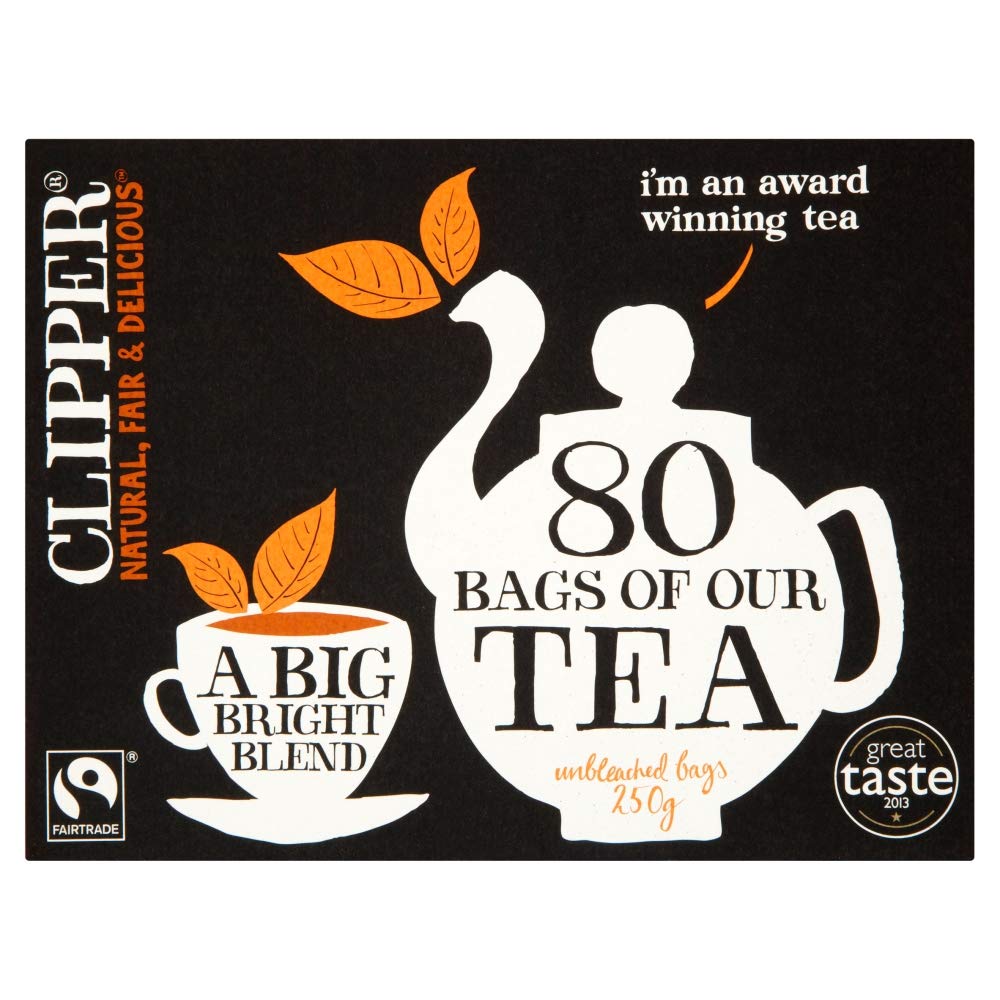 Fairtrade Everyday Tea - 80 Tea Bags | Organic & Ethical Clipper Tea for Daily Brewing | Perfect for Home, Office & Travel