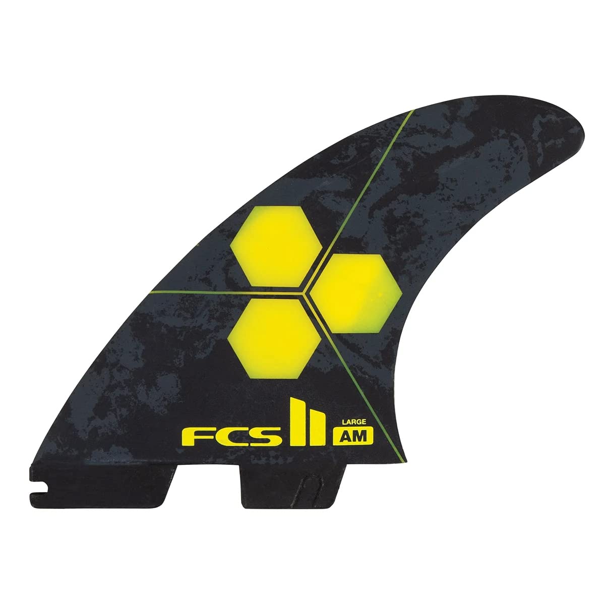 FCS II AM PC Tri-Quad Surfboard Fin Set - Yellow - Large Size for Enhanced Performance - Perfect for Shortboards, Fish Surfboards & Performance Surfing