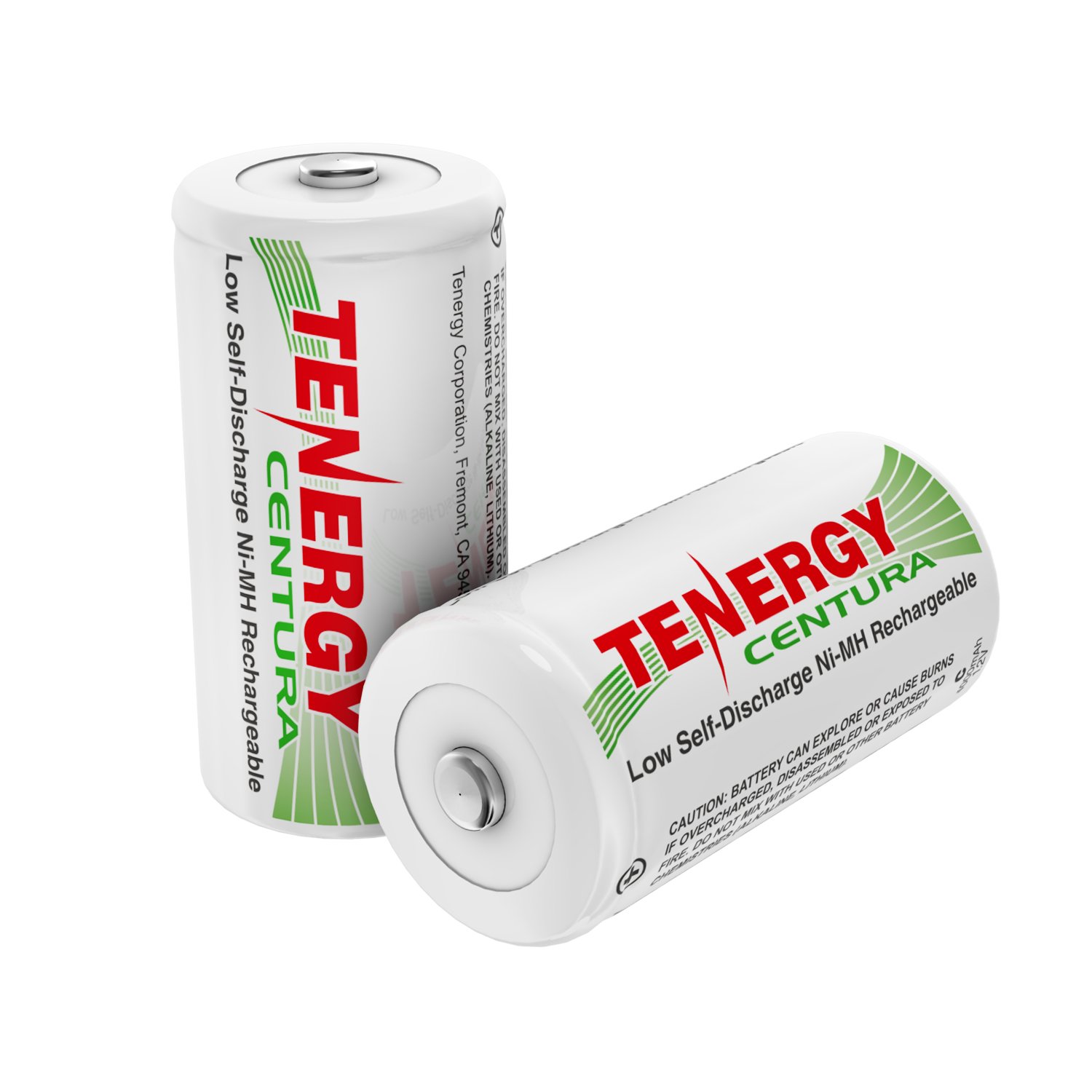 Tenergy Centura NiMH Rechargeable C Batteries - 4000mAh High Capacity, Low Self Discharge, Pre-Charged C Cell Batteries (2 Pack) - Perfect for Flashlights, Toys, Radios & Emergency Power Supply